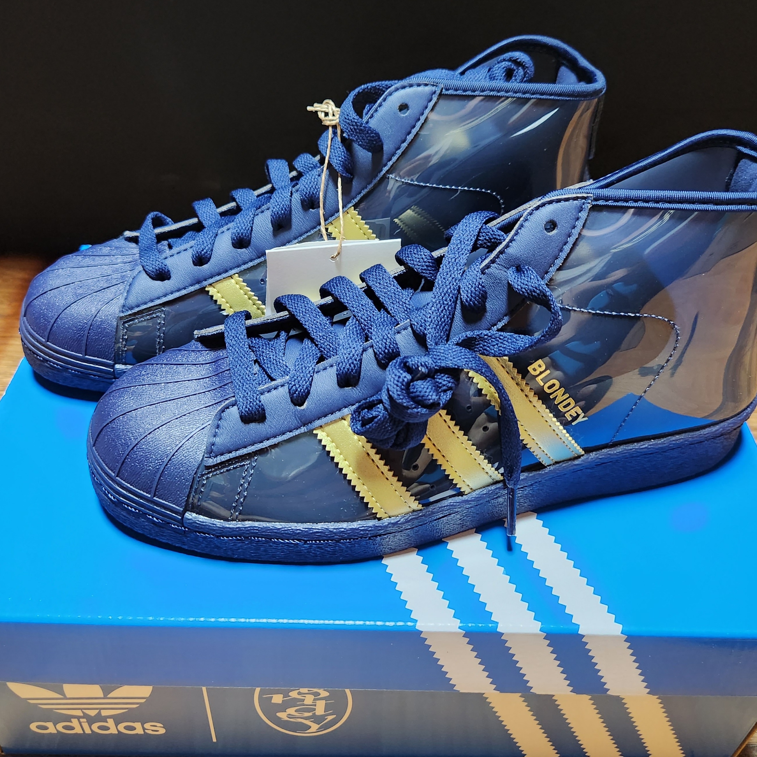 Adidas x Blondey McCoy Pro Model ADV Night Indigo Gold Metallic 착용 스타일 - 3