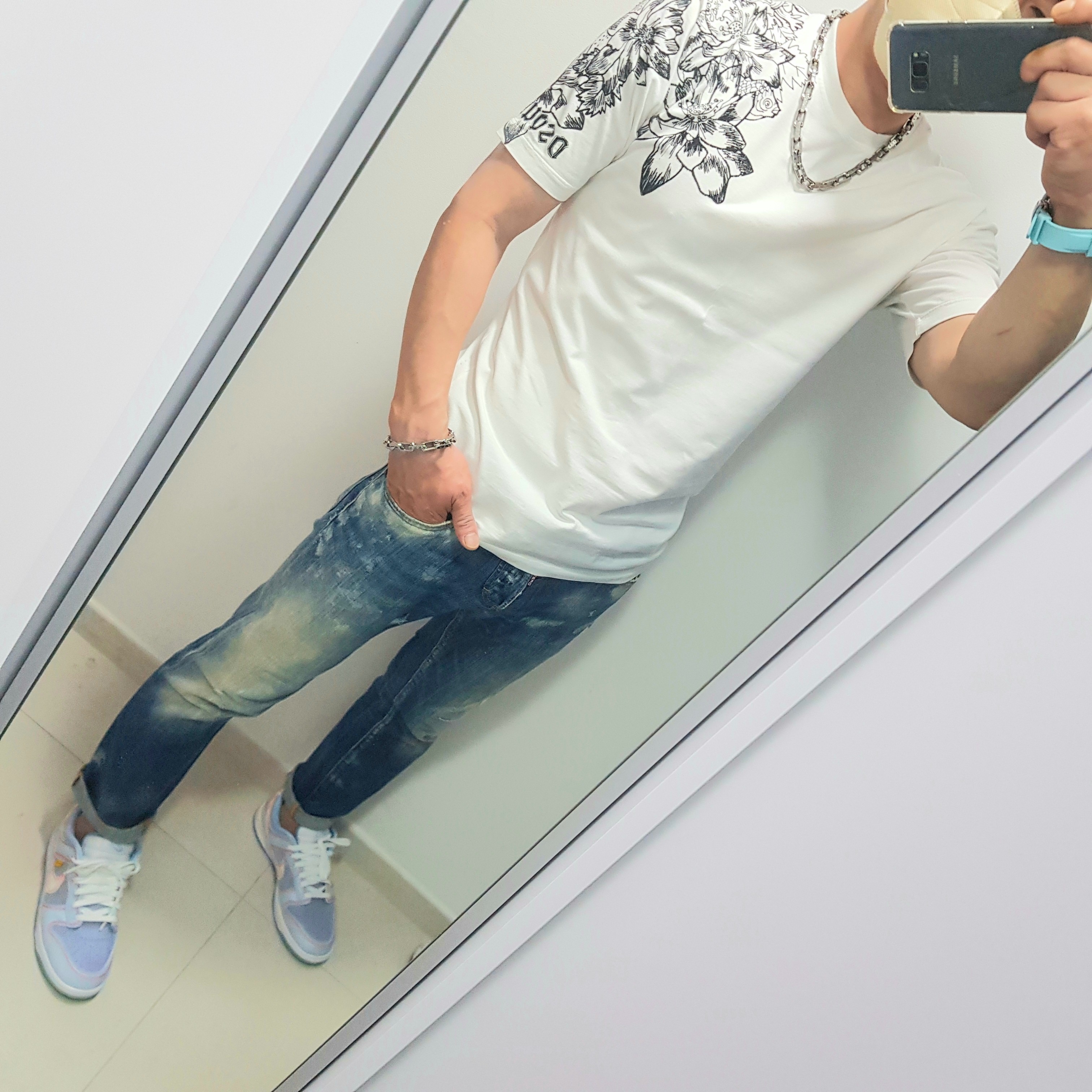 Nike x Union Dunk Low Passport Pack Argon, Louis Vuitton Monogram Chain Necklace Silver 착용 스타일 - 2