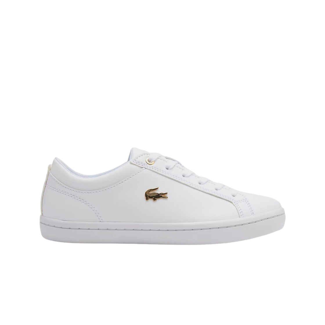 (W) 라코스테 스트레이트세트 골드 크록 스니커즈 화이트((W) Lacoste Straightset Gold Croc Sneakers White) - 1