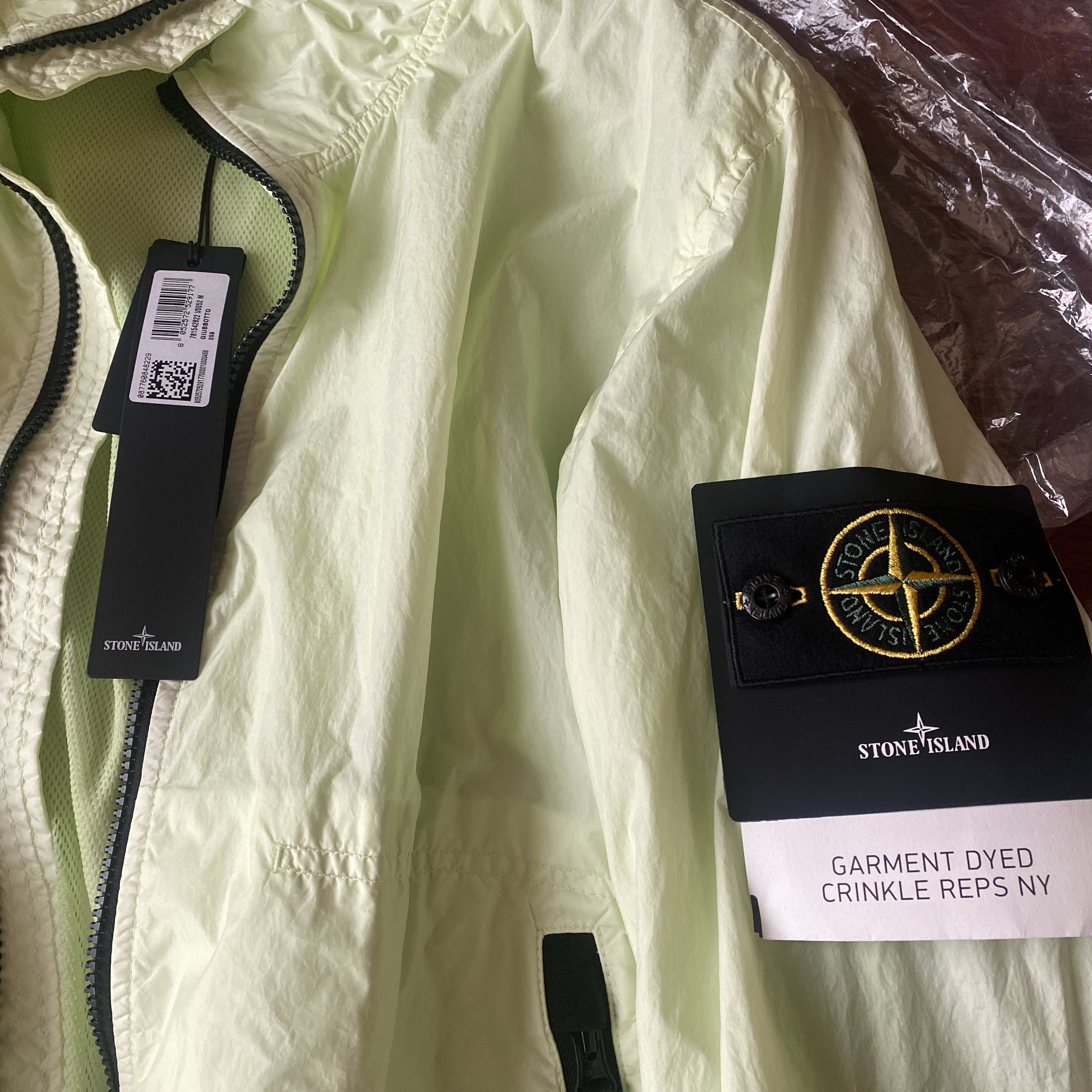Stone Island 42822 Garment Dyed Crinkle Reps Nylon Blouson Light Green - 23SS 착용 스타일 - 2