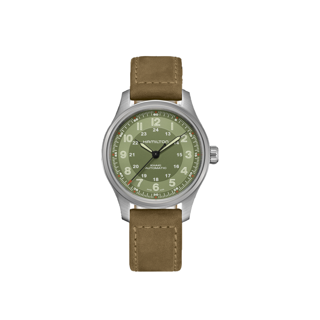 Hamilton Khaki Field Titanum Auto 42mm Cow Leather Green 상세 이미지 1