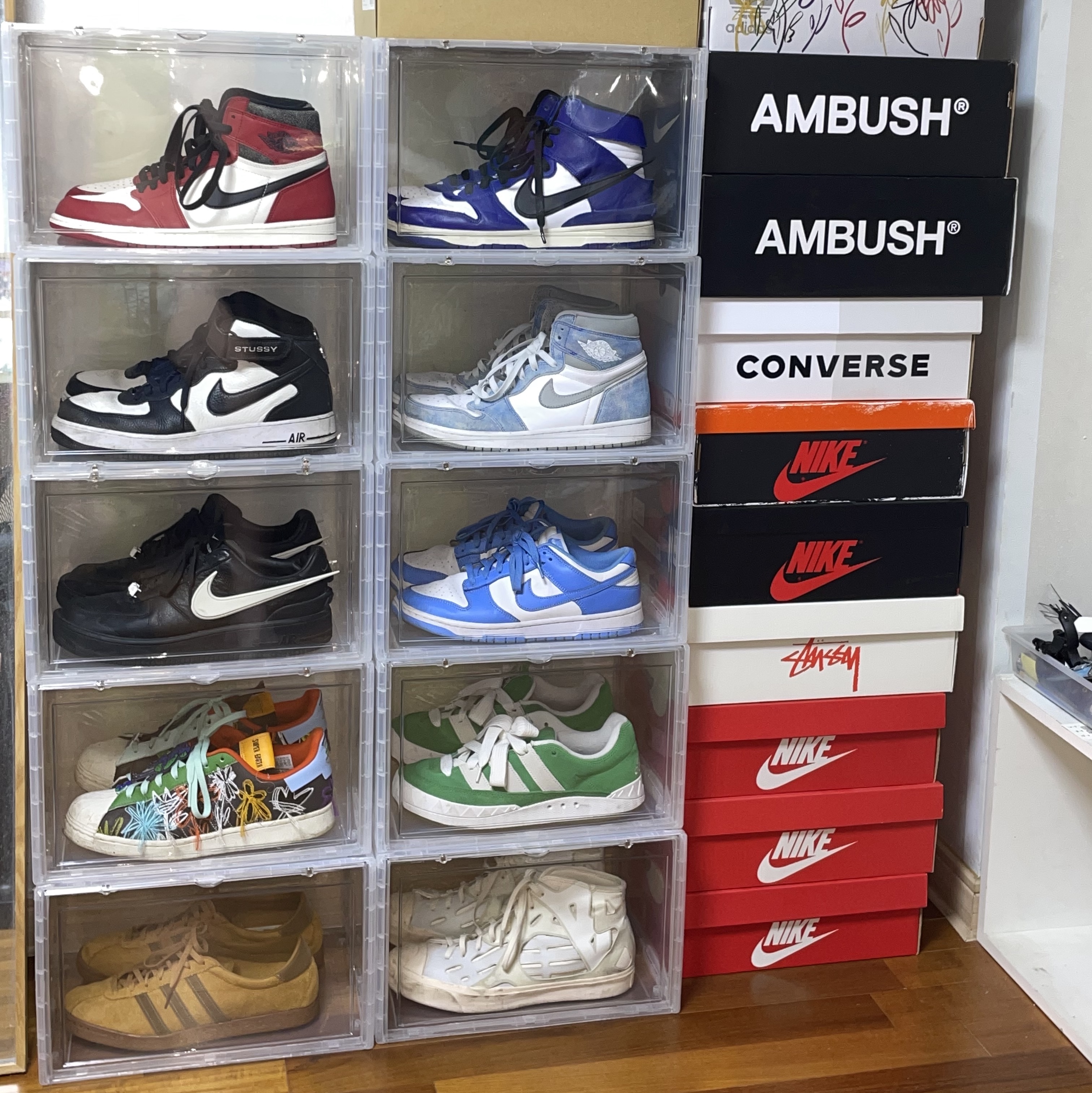 Adidas Adimatic Green, Adidas x Sean Wotherspoon Superstar Superearth Black 착용 스타일