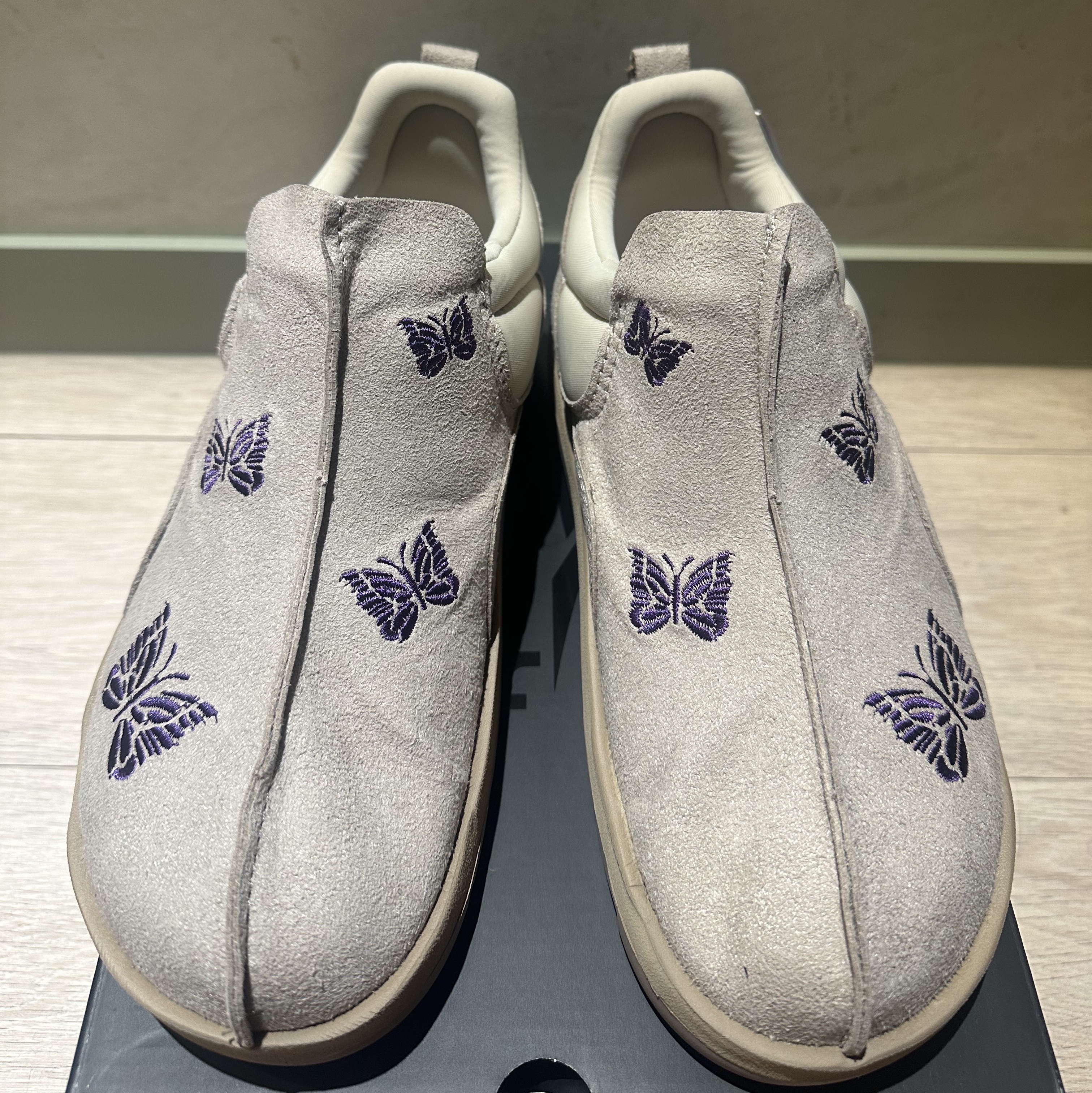 Reebok x Needles Beatnik Moc Modern Beige Extreme Purple 착용 스타일 - 1