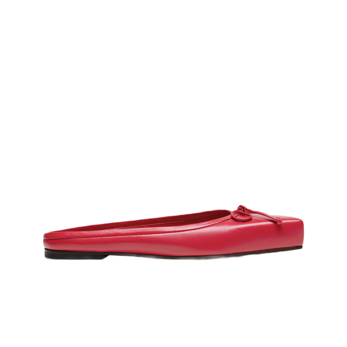 233FO013-3073-470 (W) Jacquemus Les Mules Plates Ballet Ballerina Mules Red