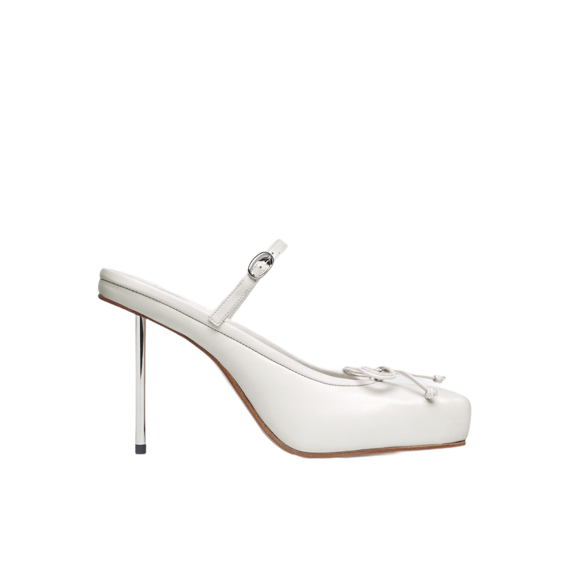 233FO120-3073-110 (W) Jacquemus Les Chaussures Ballet Ballerina Heels Off White