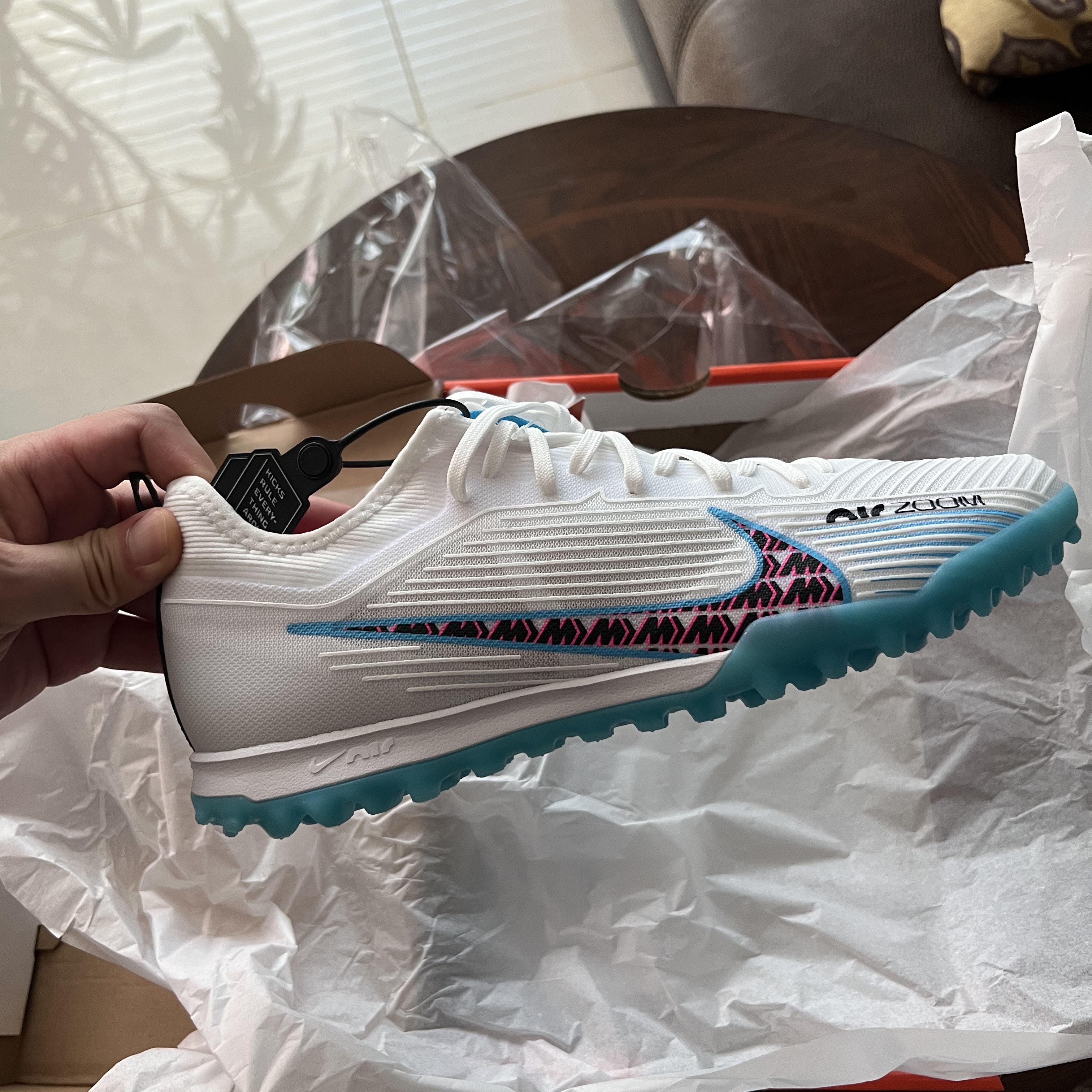 Nike Zoom Mercurial Vapor 15 Pro TF White Baltic Blue 착용 스타일