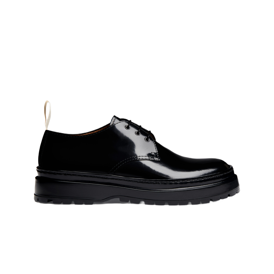 자크뮈스 레 더비 파바네 그로그랭 로고 더비 블랙(Jacquemus Les Derbies Pavane Grosgrain Logo Derbies Black)