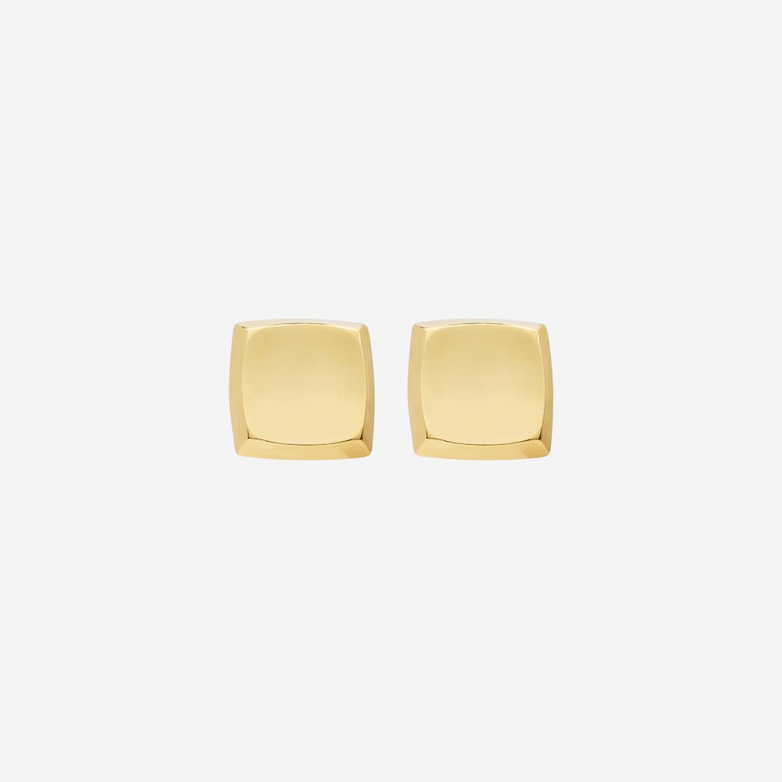 (W) Saint Laurent Curvy Square Earrings in Metal Gold 상세 이미지 1