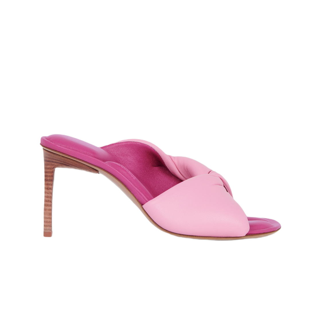 (W) 자크뮈스 레 뮬 바그누 퍼프 트위스트 뮬 핑크((W) Jacquemus Les Mules Bagnu Puffed Twist Mules Pink) - 1