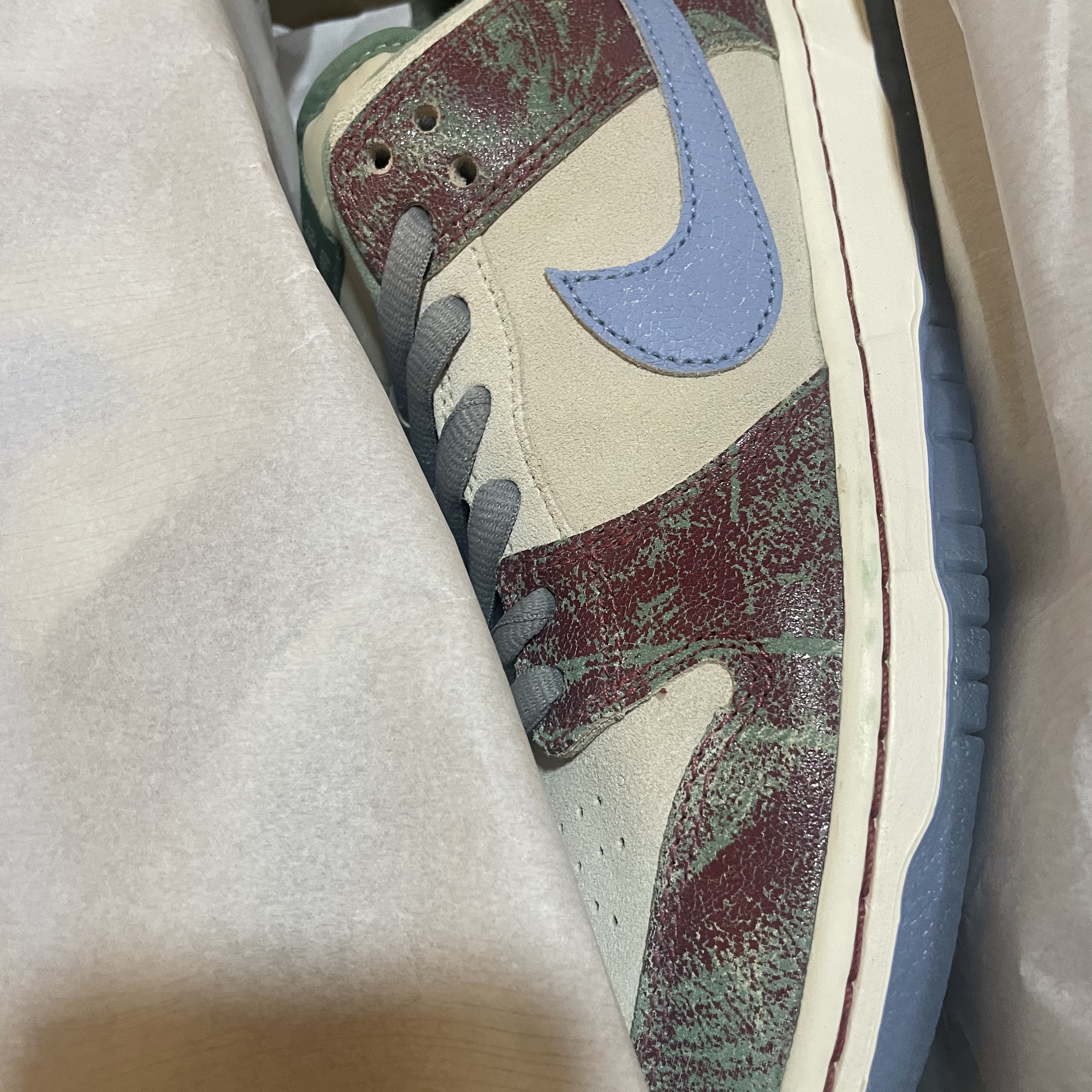 Nike x Crenshaw Skate Club SB Dunk Low Sail Light Blue Cedar 착용 스타일 - 1