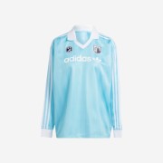 (W) Adidas Football Long Sleeve T-Shirt Light Aqua - US Sizing