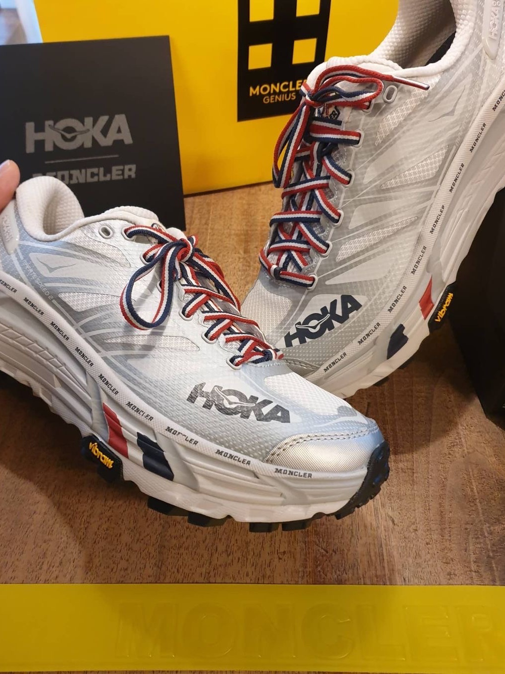 Hoka x Moncler Mafate Speed 2 White, Hoka Mafate Speed2 White - 23FW 착용 스타일