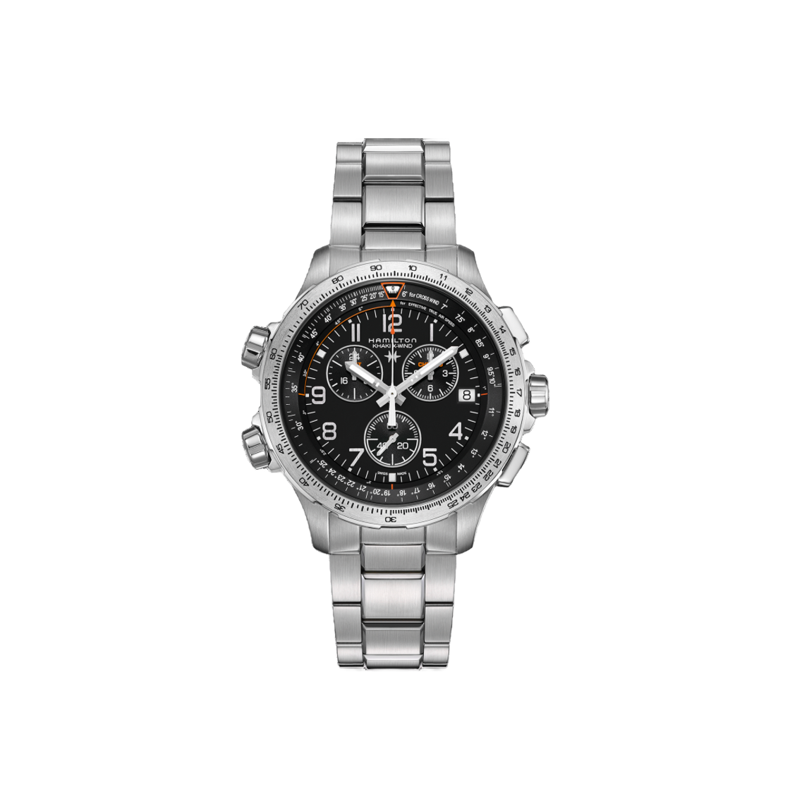 Hamilton Khaki Aviation X-Wind GMT Chrono Quartz 46mm Stainless Steel Black 상세 이미지 1