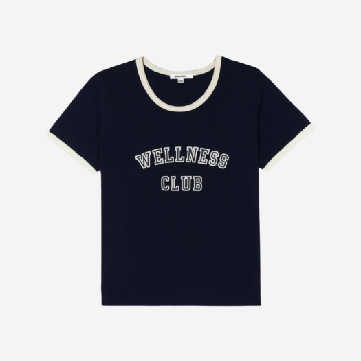 (W) 스포티 앤 리치 웰니스 클럽 티셔츠 네이비 화이트