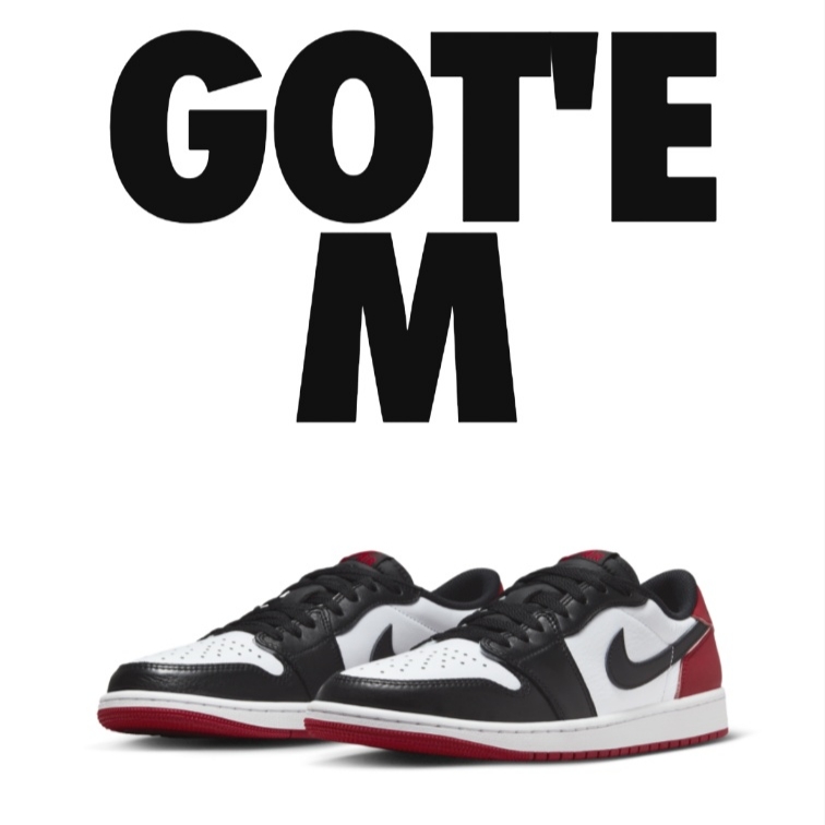 Jordan 1 Retro Low OG Black Toe, (GS) Jordan 1 Retro Low OG Black Toe 착용 스타일 - 2