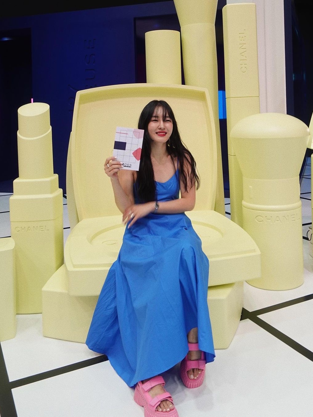 Green Butter Women Silky Cotton Sleeveless dress Navy, Green Butter Women Silky Cotton Sleeveless dress Sorbet Blue 착용 스타일 - 1