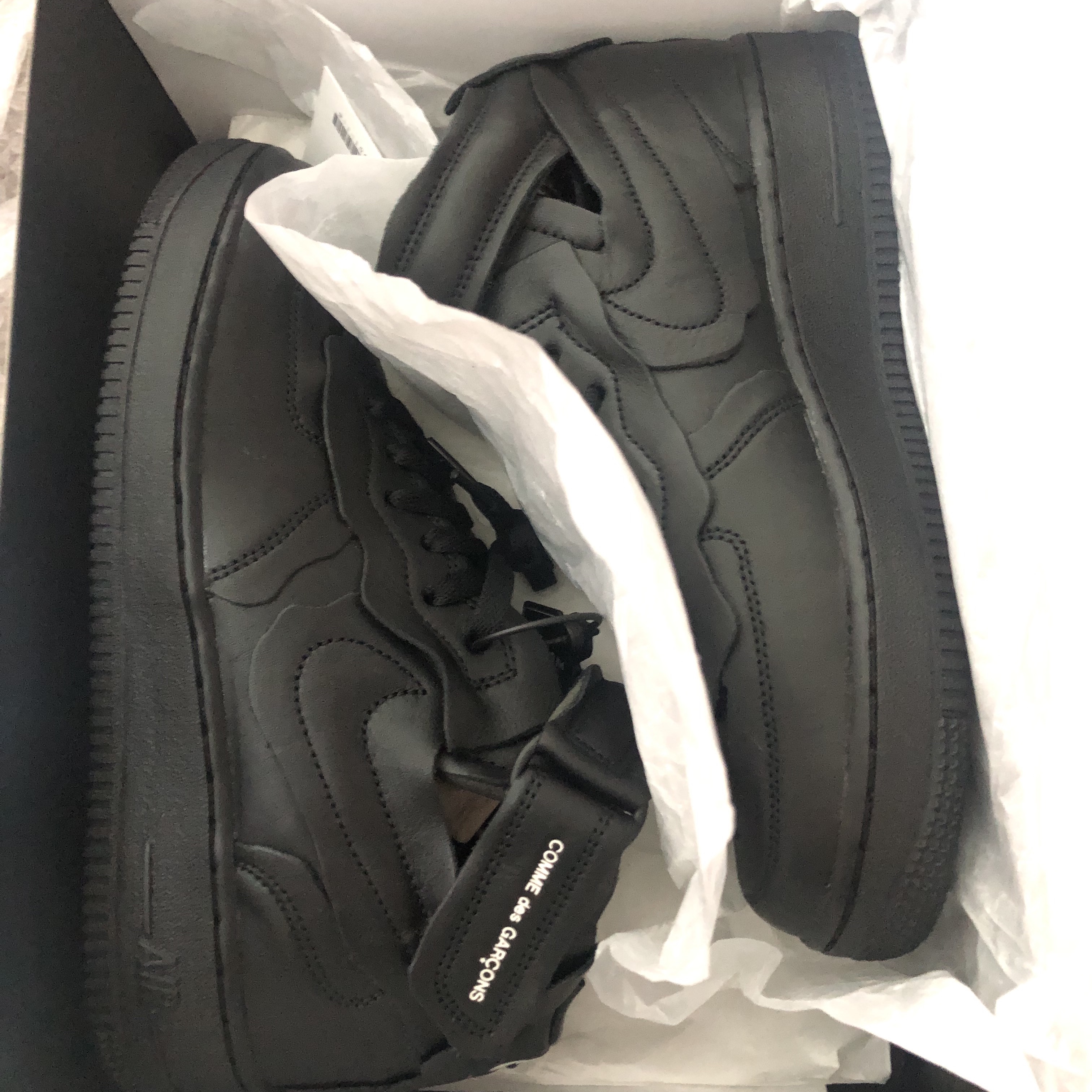 Nike x Comme des Garcons Homme Plus Air Force Mid Black 착용 스타일