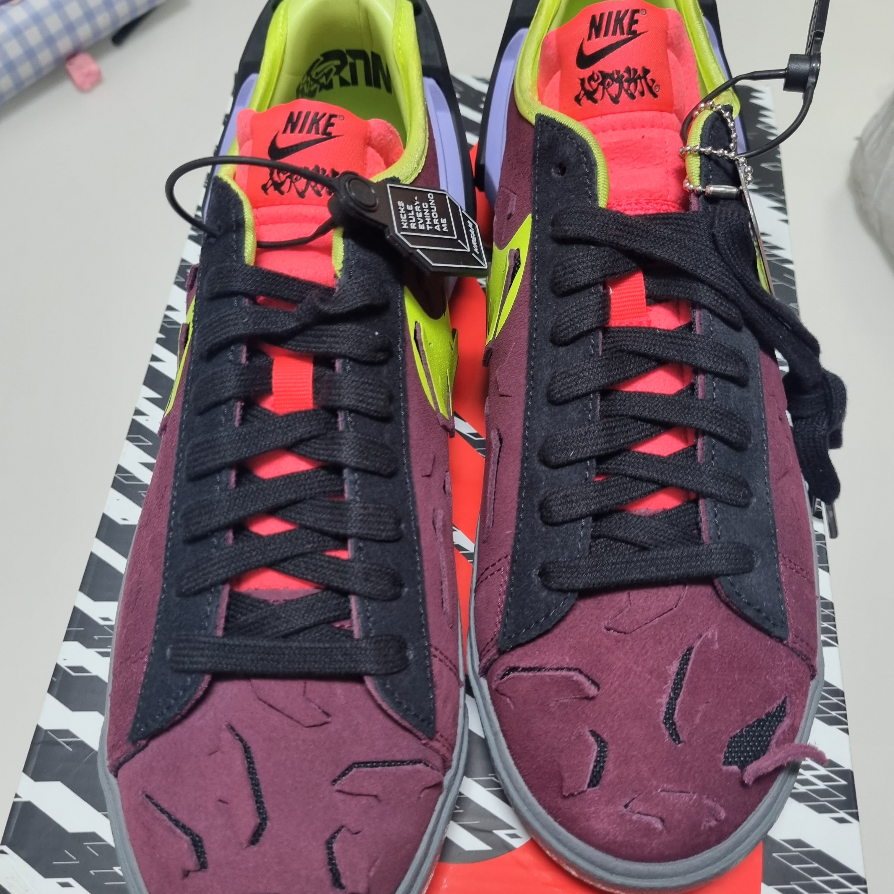 Nike x Acronym Blazer Low Night Maroon 착용 스타일 - 2