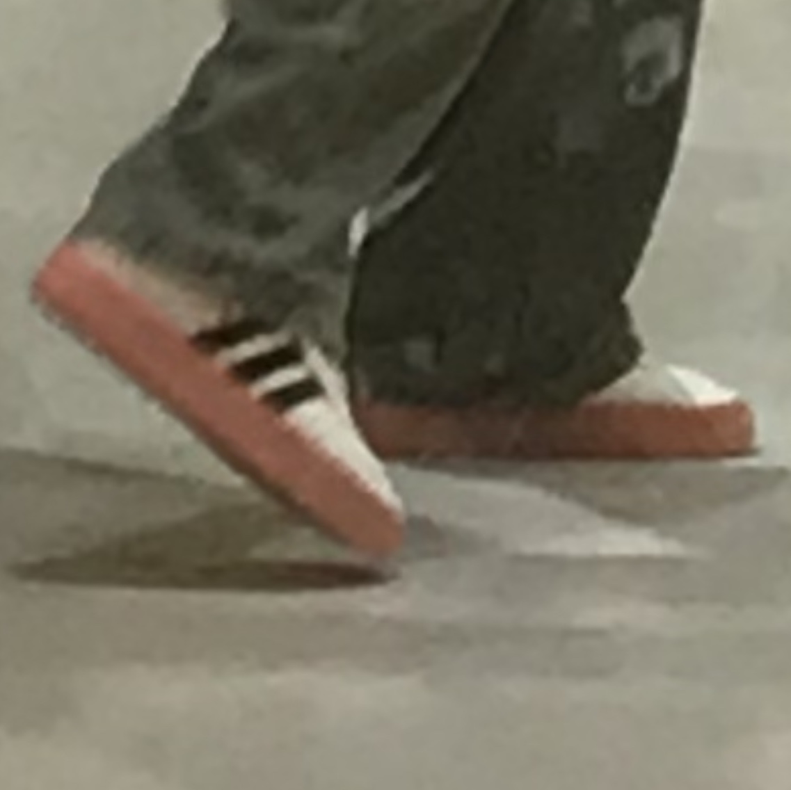 (W) Adidas Sambarose White Pink 착용 스타일