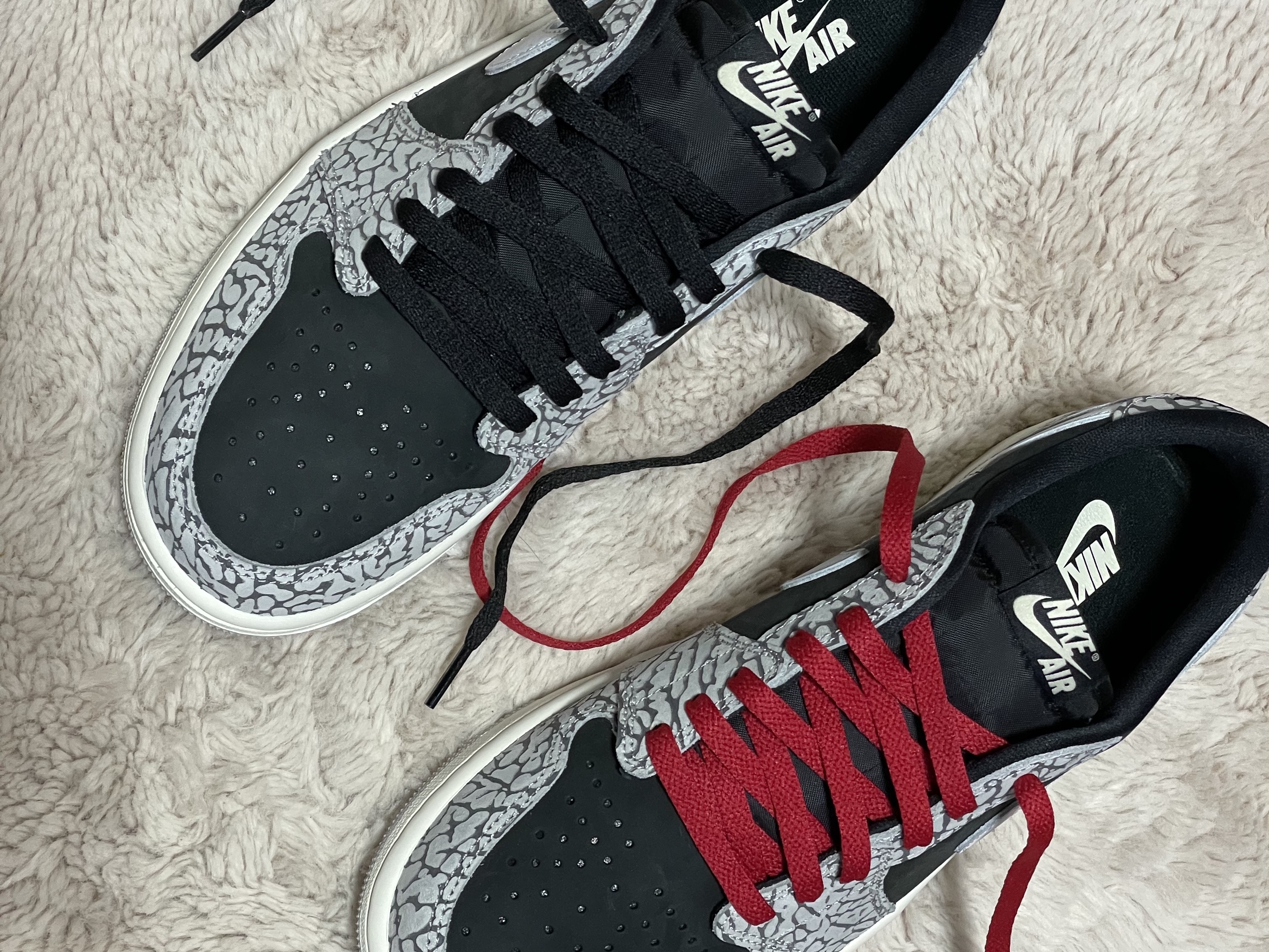 Jordan 1 Retro Low OG Black Cement 착용 스타일 - 3