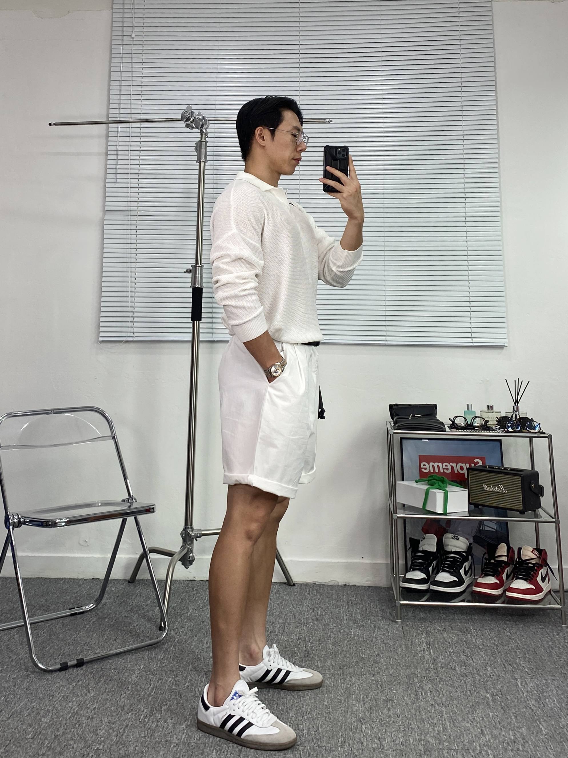 Adidas Samba OG Cloud White 착용 스타일 - 4