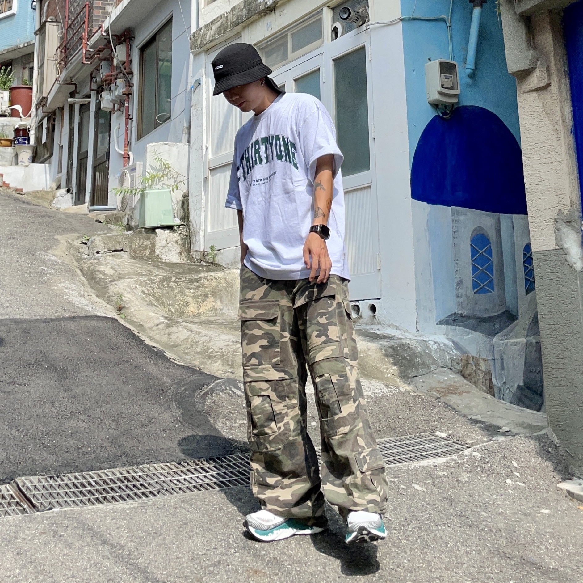 Project G/R Tactical Cargo Pants Camo 착용 스타일