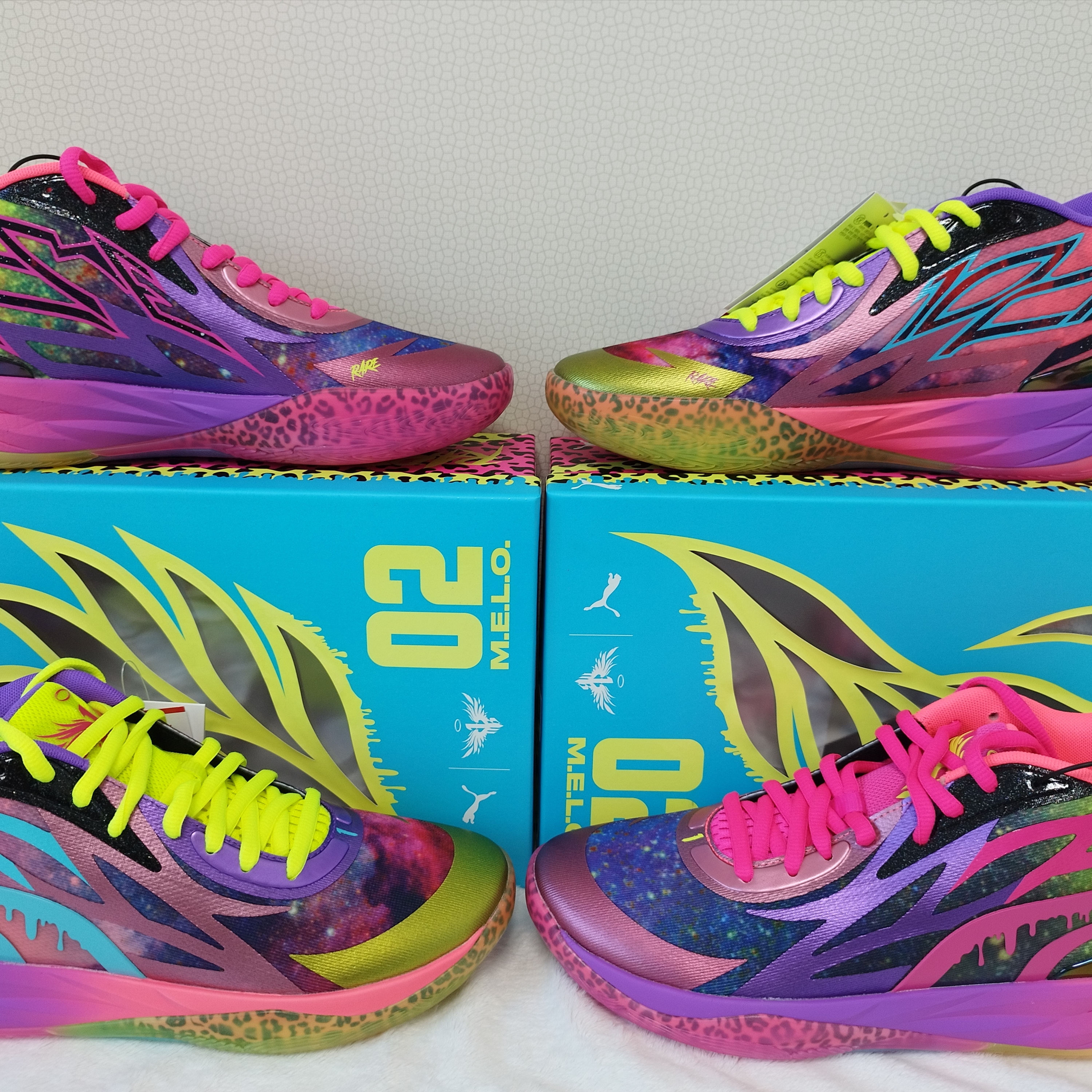Puma MB.02 Be You Purple Glimmer Safety Yellow 착용 스타일