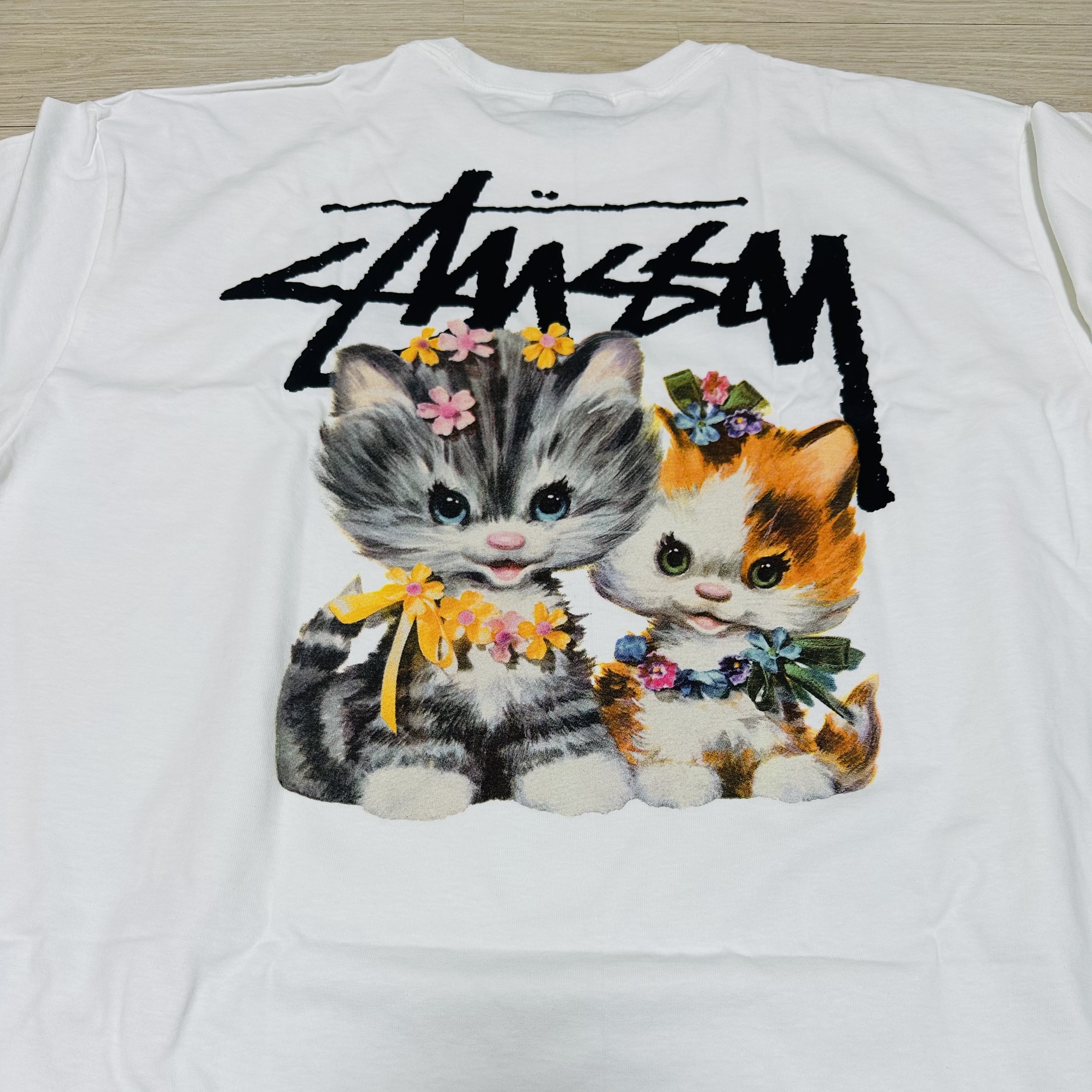 Stussy Kittens T-Shirt White 착용 스타일
