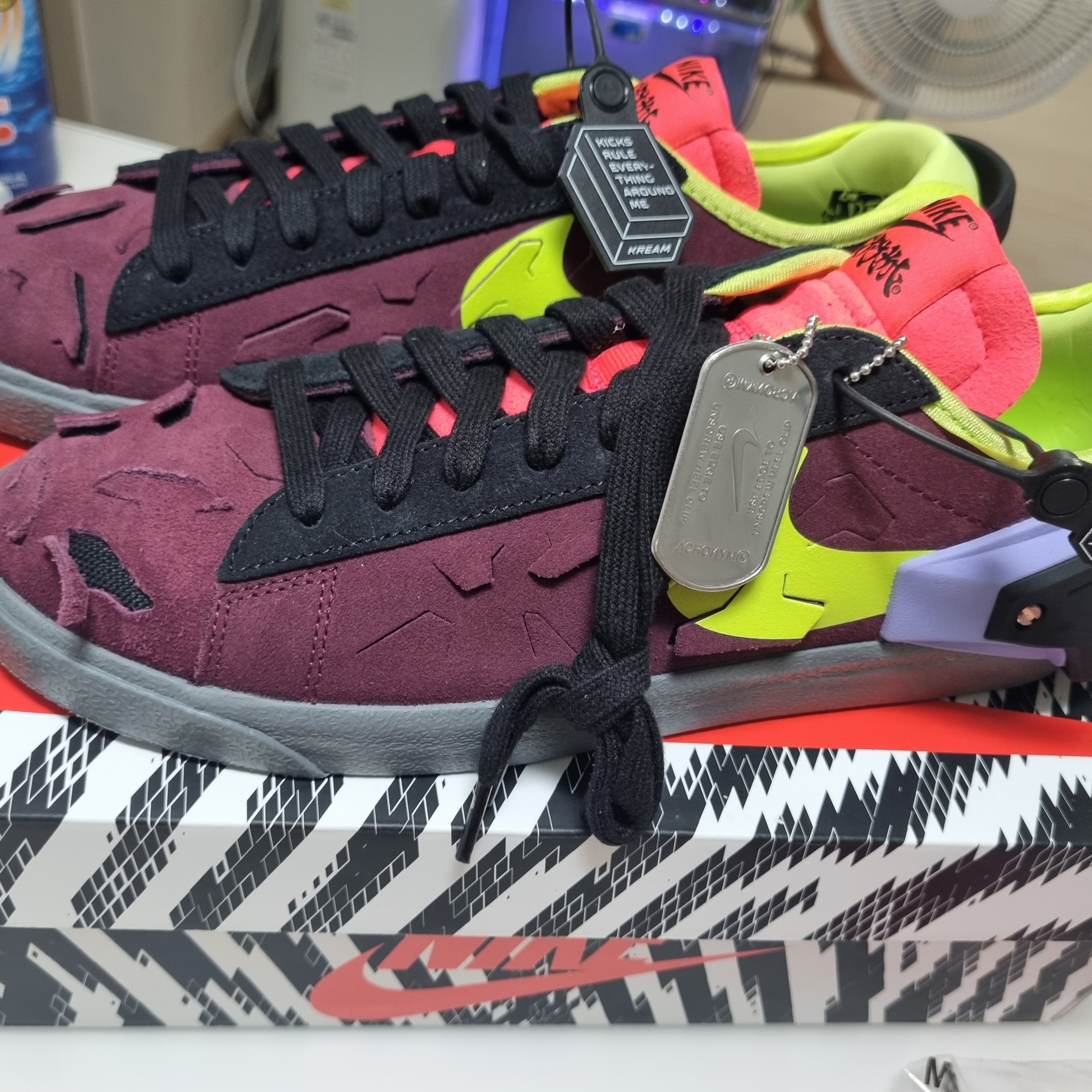 Nike x Acronym Blazer Low Night Maroon 착용 스타일 - 1