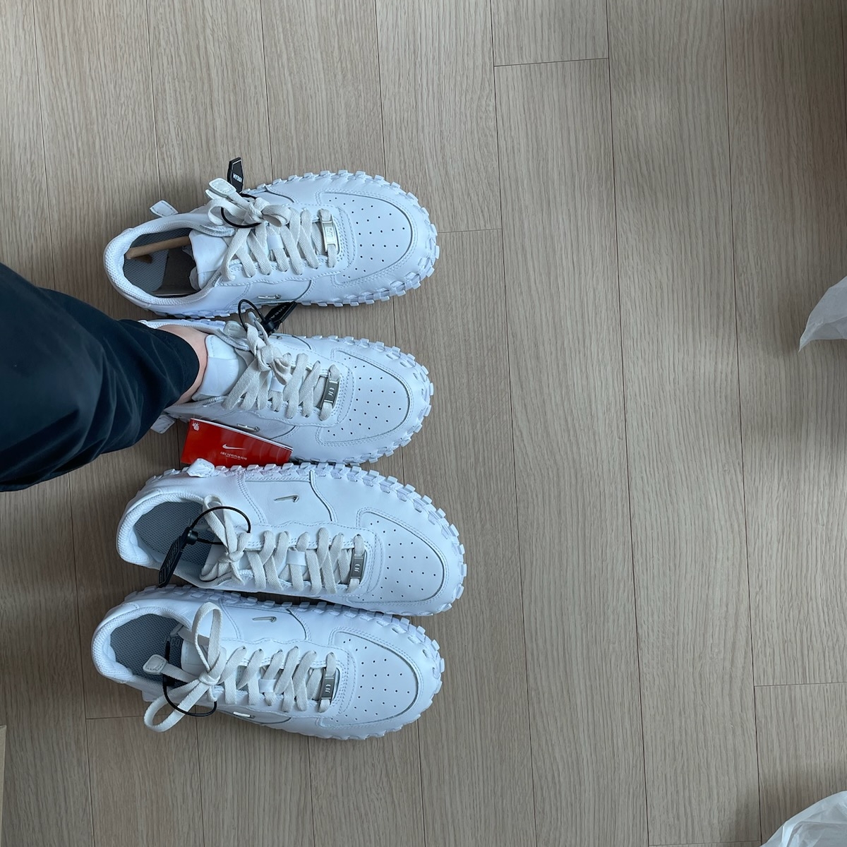 Nike x Jacquemus J Force 1 Low LX SP White 착용 스타일