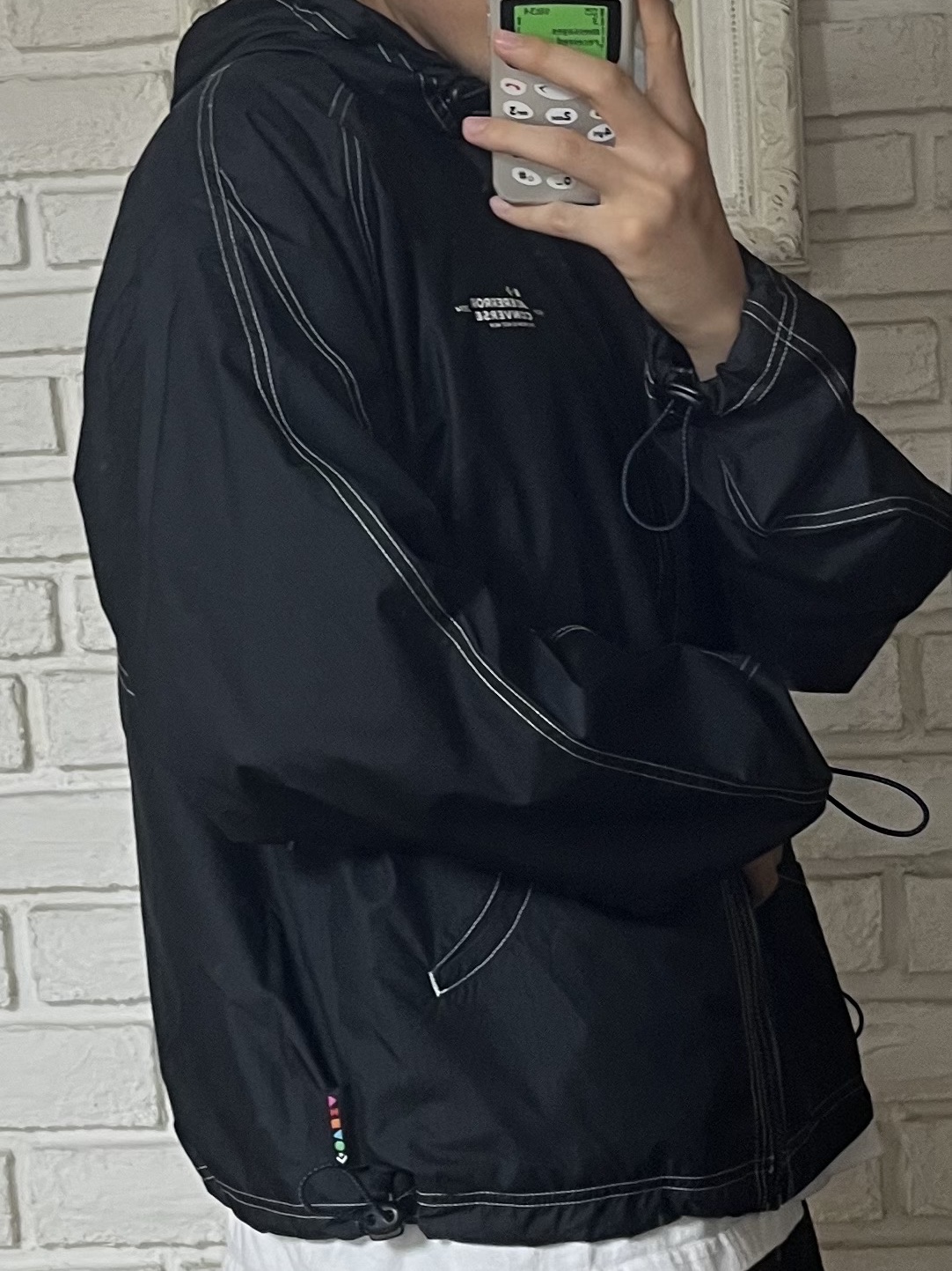Converse x Ader Error Shapes Light Jacket Converse Black 착용 스타일 - 2