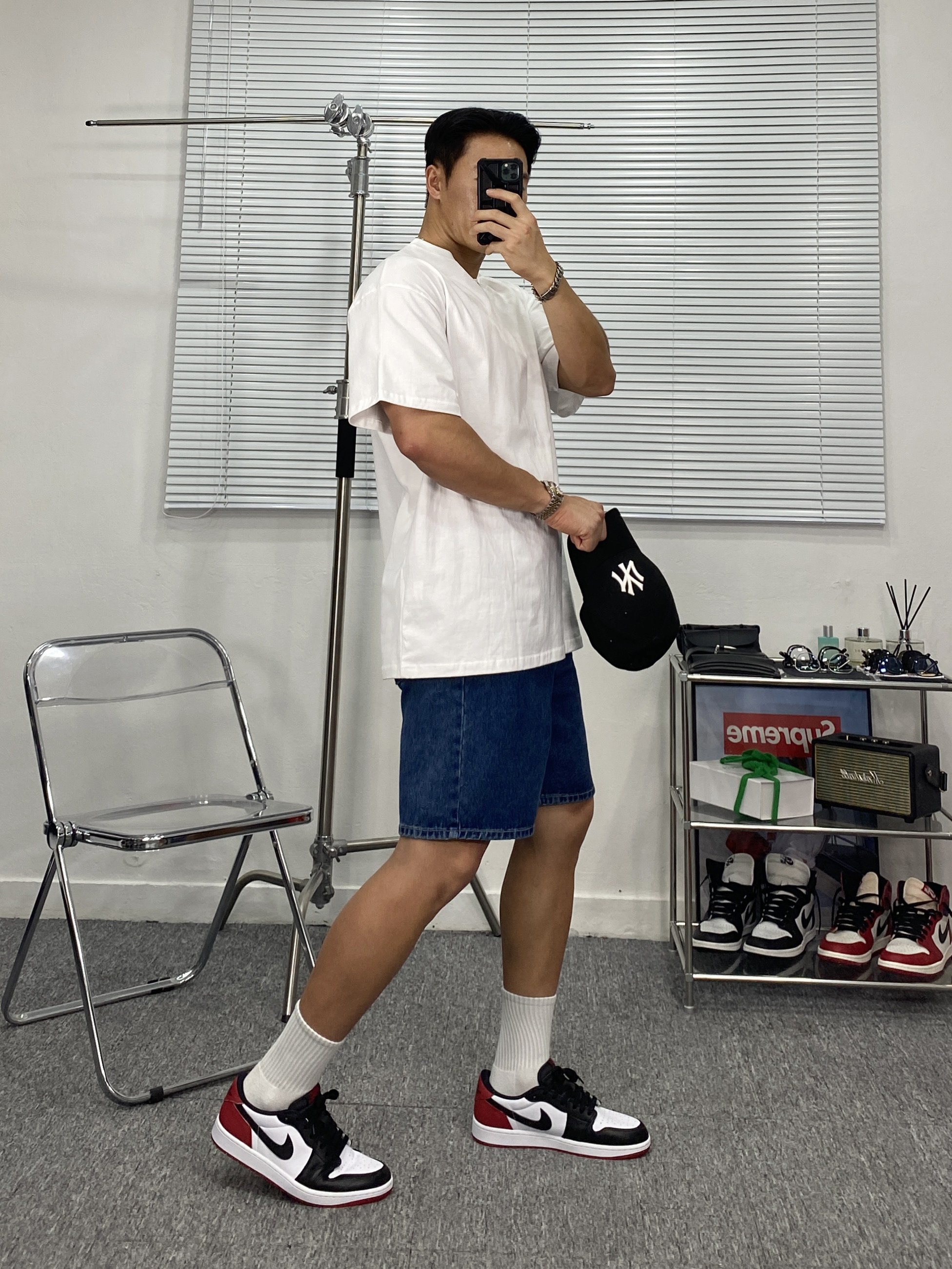 Jordan 1 Retro Low OG Black Toe 착용 스타일 - 1