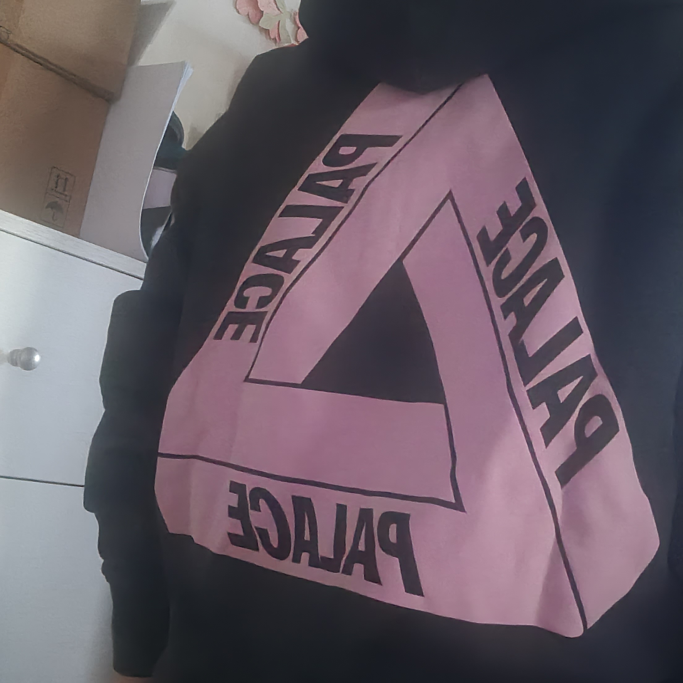 Palace Tri-Puff Print Zip Hood Black - 23SS 착용 스타일 - 1
