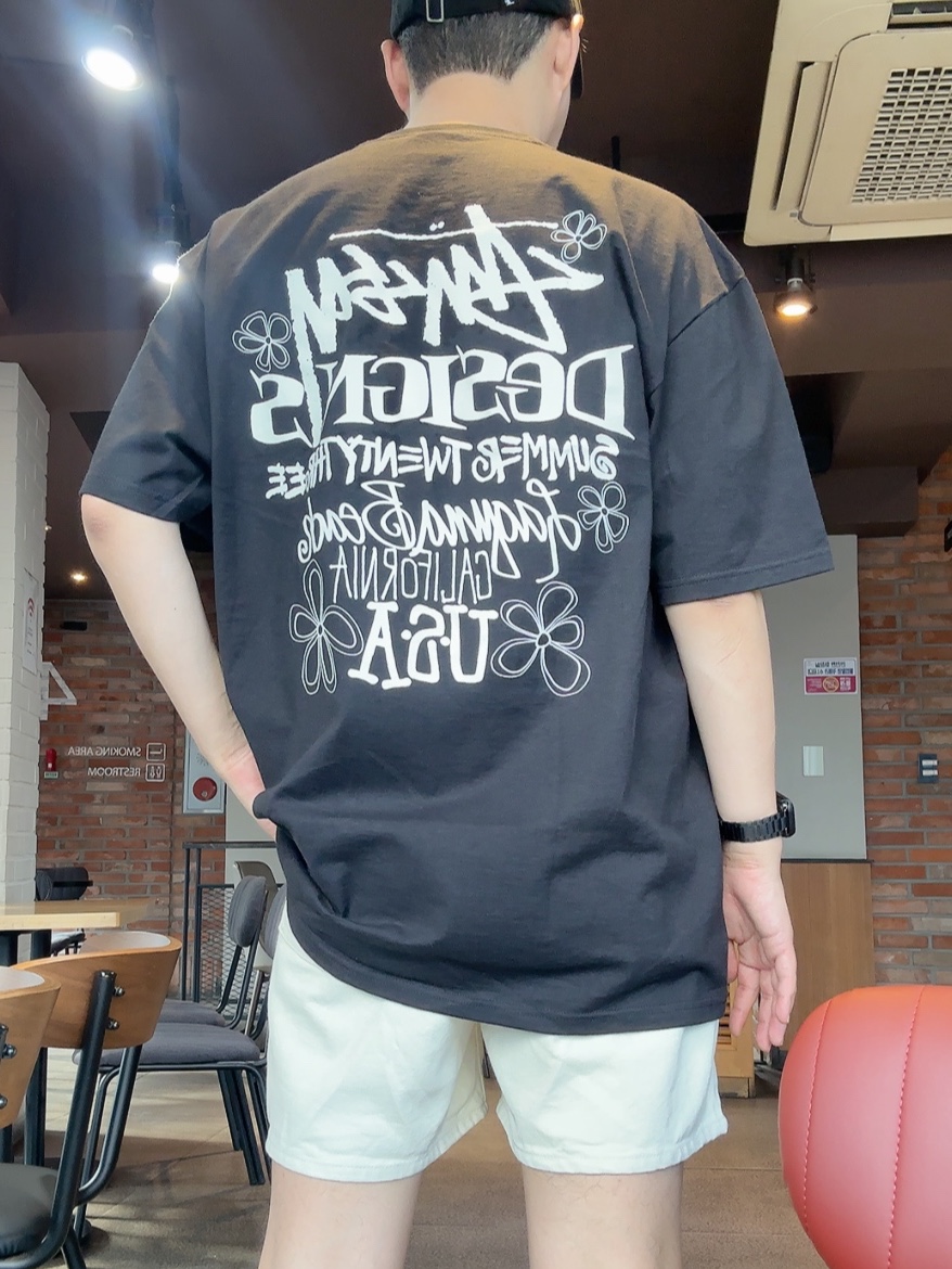 Stussy Summer LB T-Shirt Black 착용 스타일 - 2