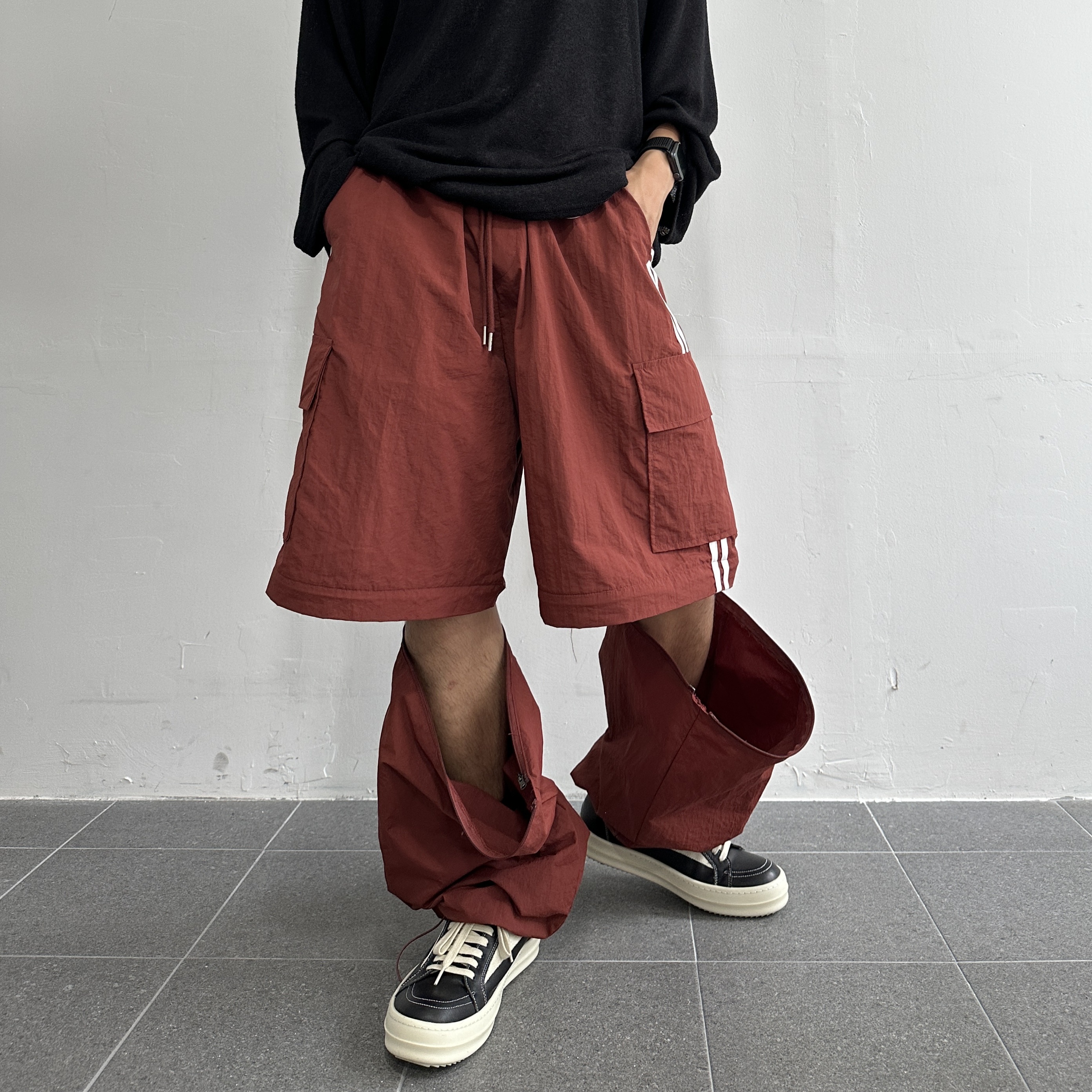 Rick Owens Vintage Sneakers Black 착용 스타일 - 2