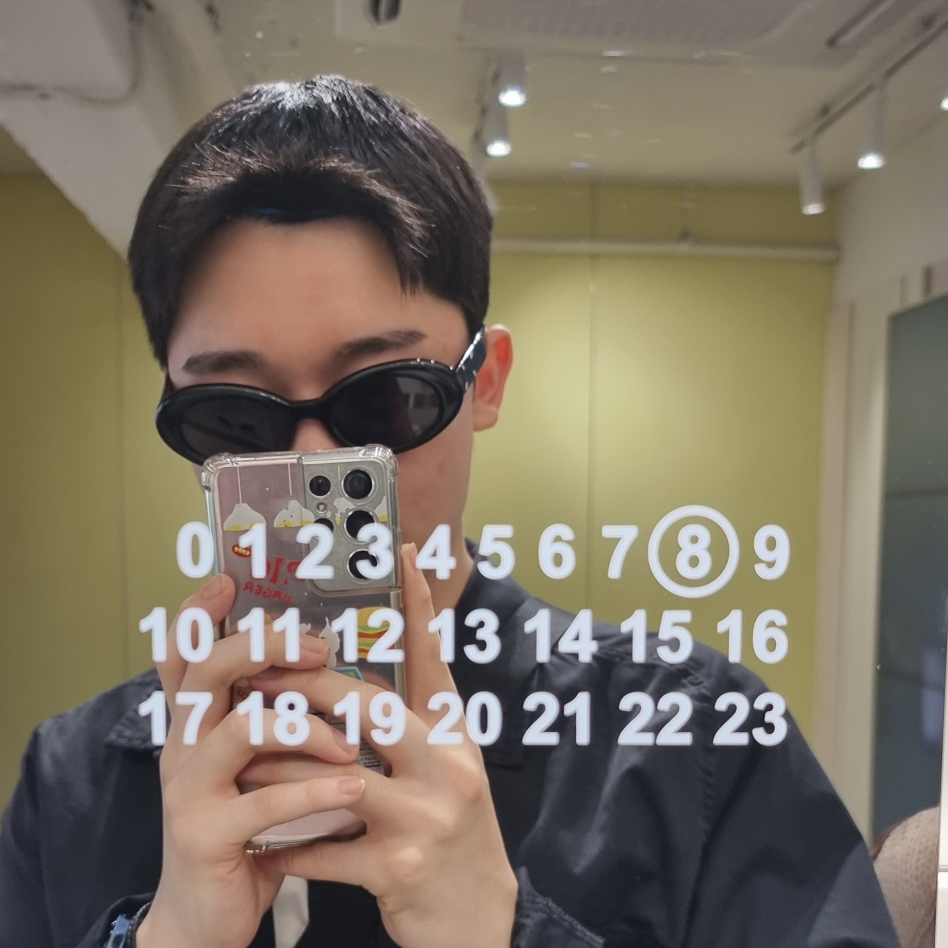 Gentle Monster x Maison Margiela MM005 Black Black, Stone Island 123F2 Ghost Piece Overshirt Black - 20SS 착용 스타일