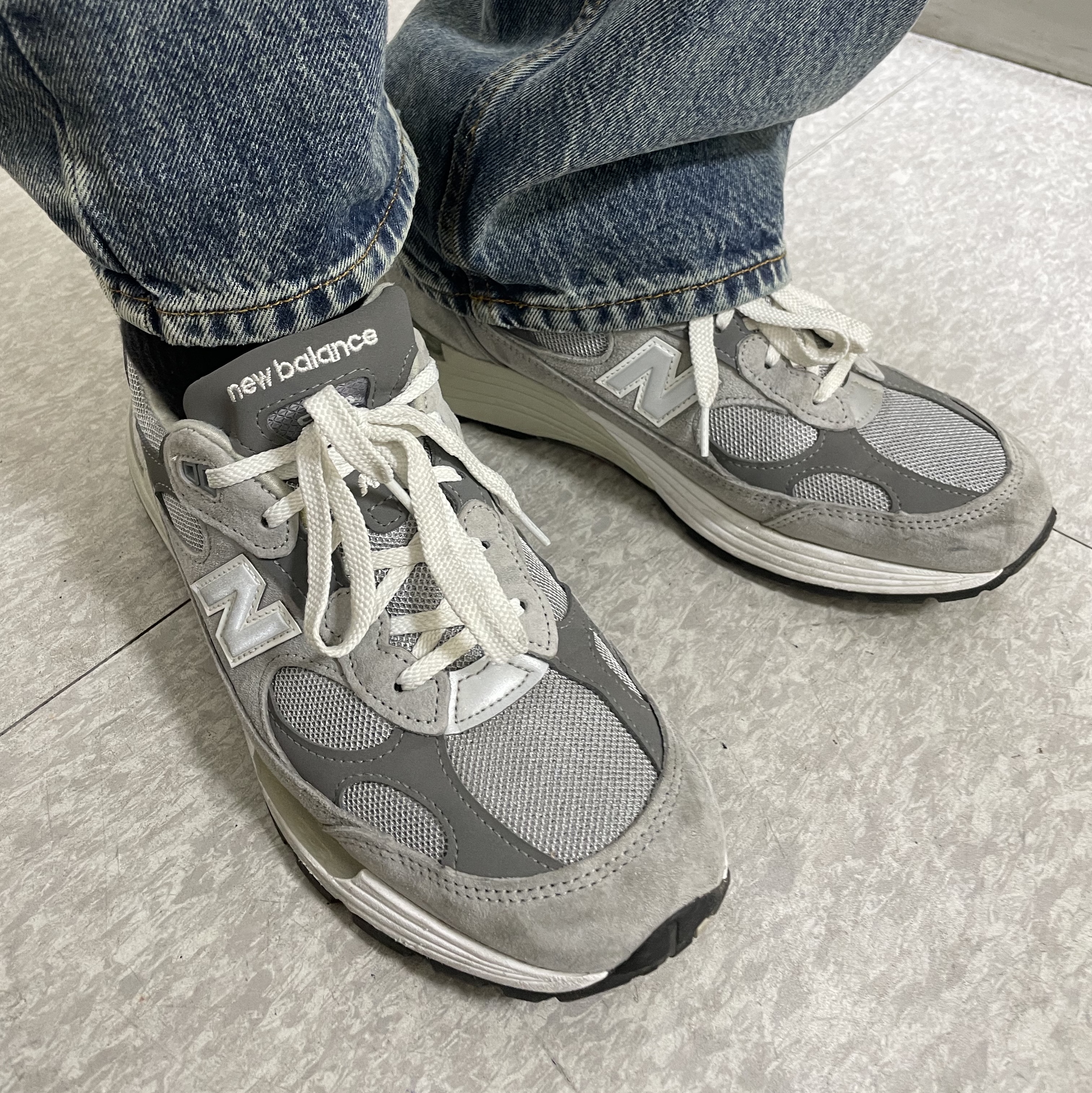 New Balance 992 Made in USA Grey - D Standard 착용 스타일