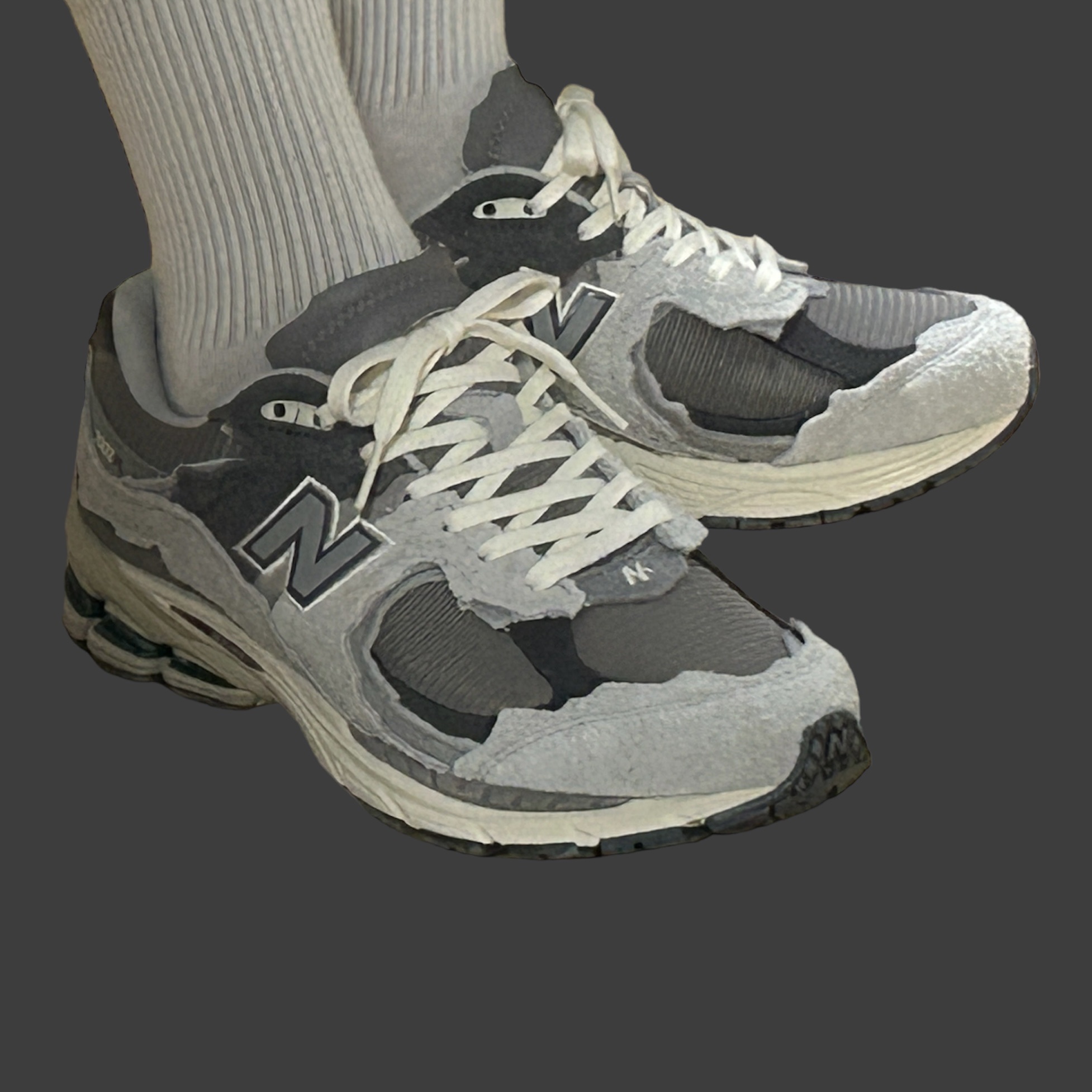 New Balance 2002R Protection Pack Rain Cloud 착용 스타일