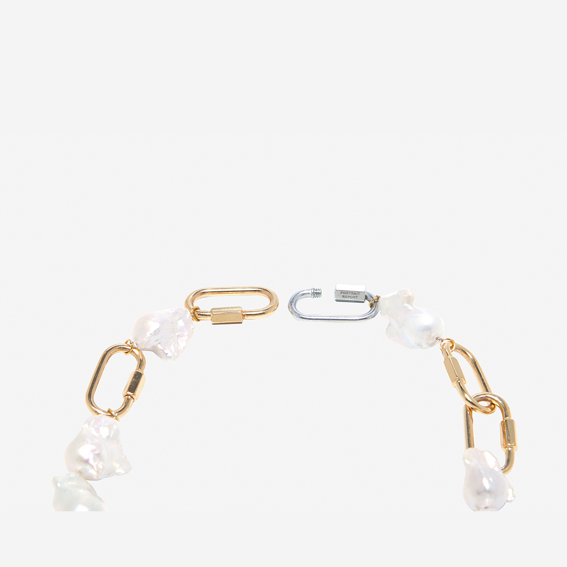 포트레이트 리포트 피그말리온 펄 볼드 체인 네클리스 골드 실버(Portrait Report Pygmalion Pearl Bold Chain Necklace Gold Silver) - 3