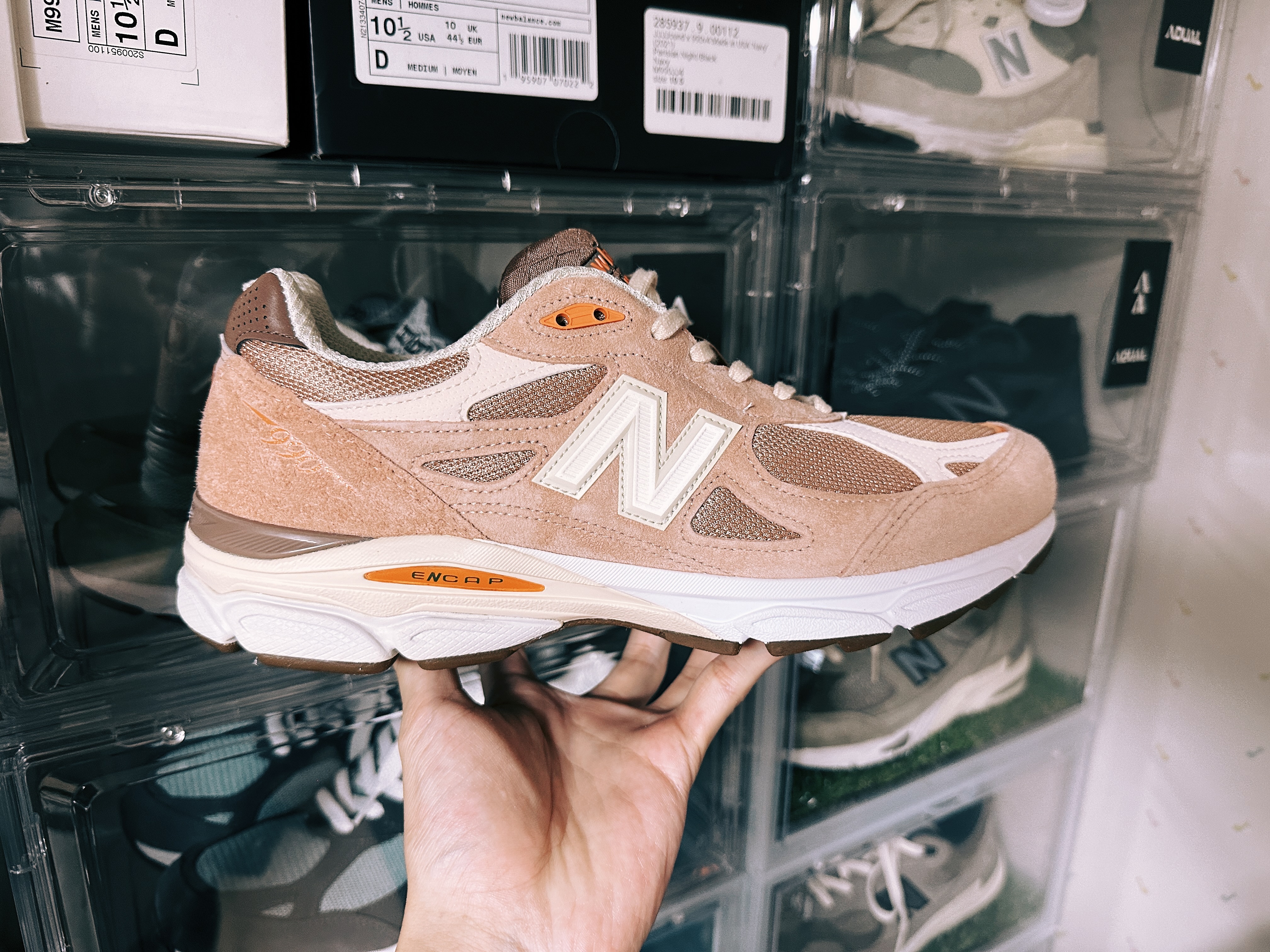 New Balance 990v3 Made in USA Orange Cream - Size? Exclusive 착용 스타일 - 1