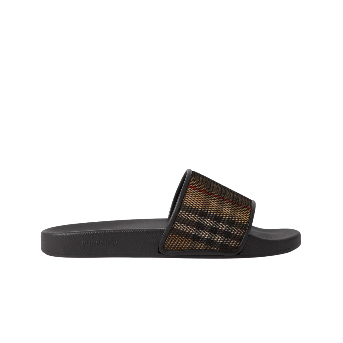 버버리 체크 코튼 메쉬 슬라이드 아카이브 베이지(Burberry Check Cotton Mesh Slides Archive Beige) - 1