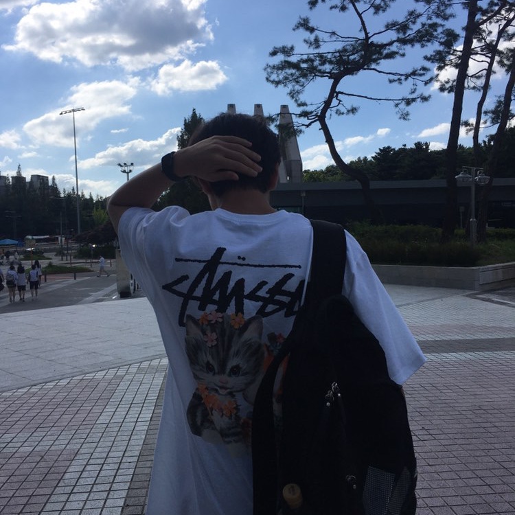 Stussy Kittens T-Shirt White 착용 스타일