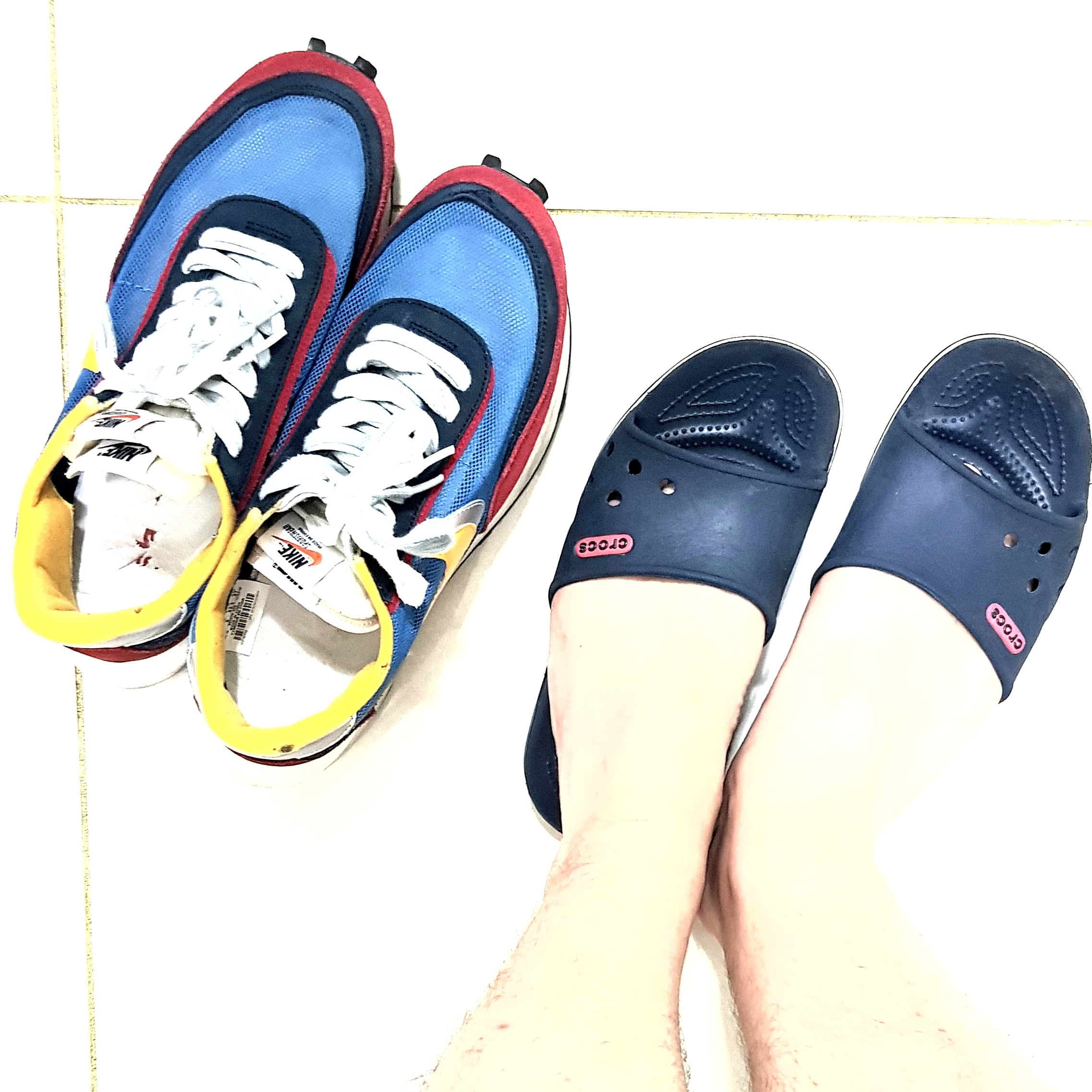 Nike x Sacai LDWaffle Blue Multi 착용 스타일