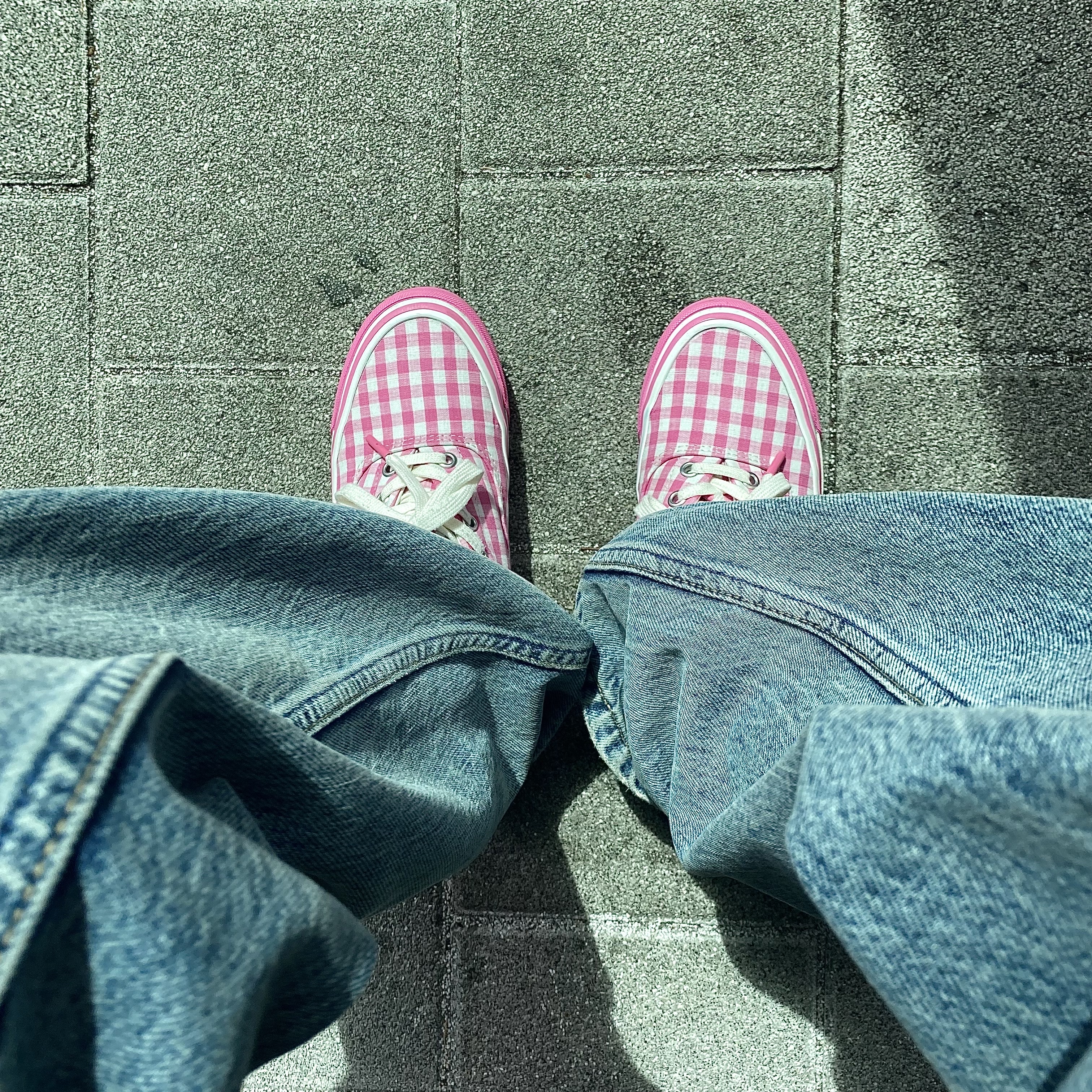 Vans Vault x Comme des Garcons Girl OG Era LX Gingham Check Pink 착용 스타일 - 2