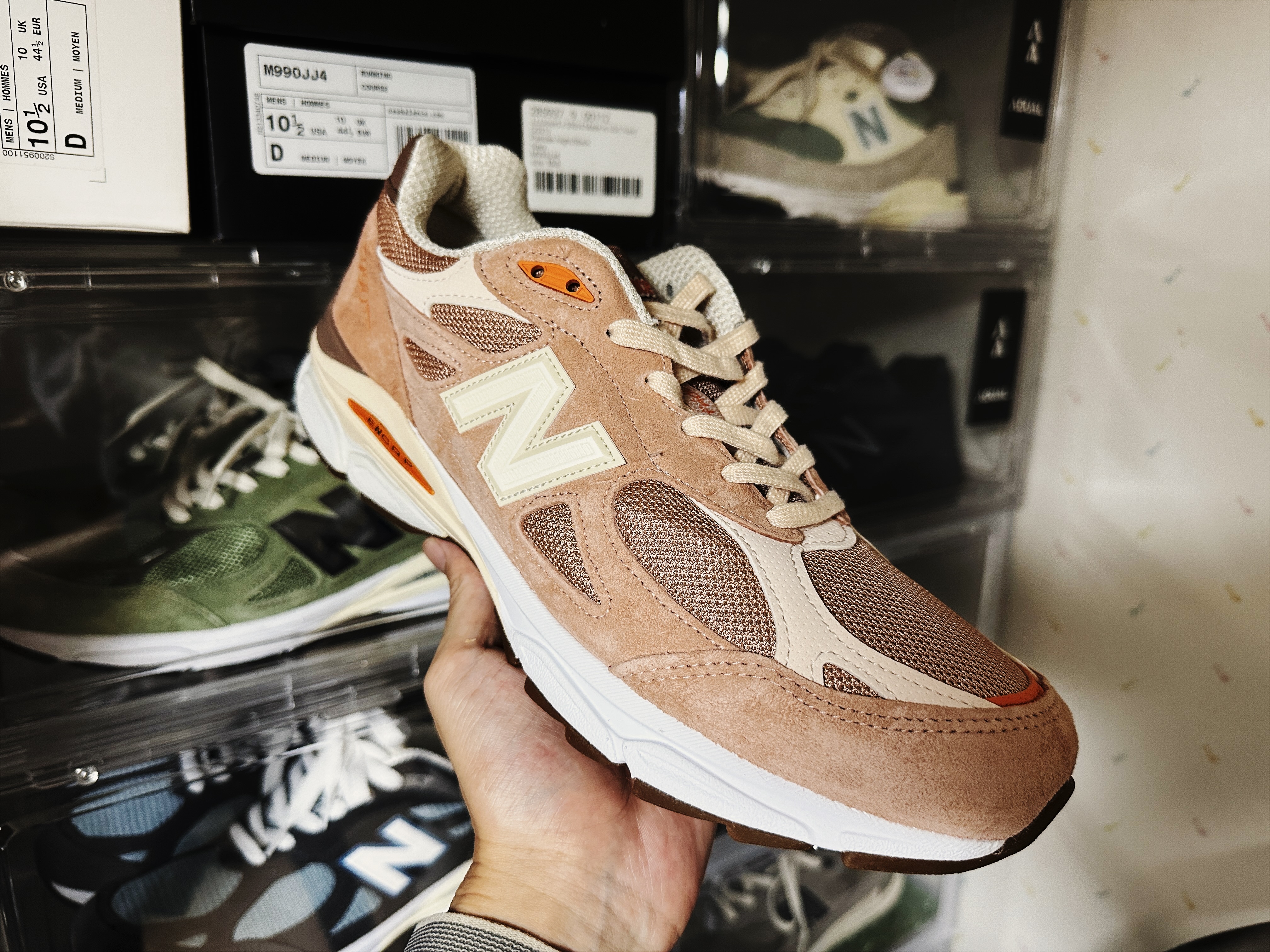 New Balance 990v3 Made in USA Orange Cream - Size? Exclusive 착용 스타일 - 2