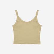 Porta Women Cotton Crop Sleeveless Beige