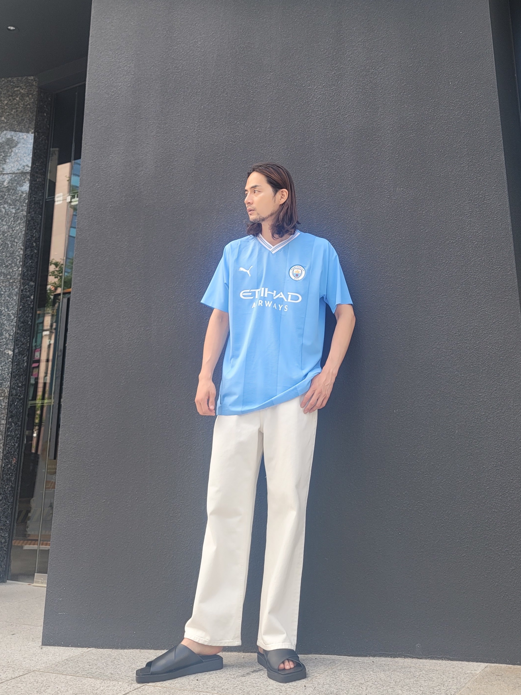 Puma Manchester City 2023/24 Home Authentic Jersey Team Light Blue (Non Marking Ver.) 착용 스타일