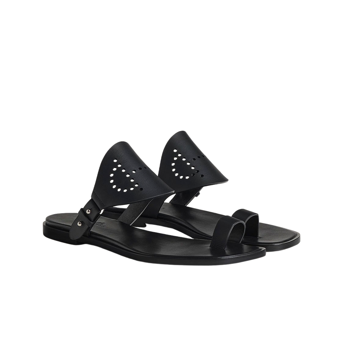 (W) 에르메스 헤라 샌들 카프스킨 & 누아((W) Hermes Hera Sandal Calfskin & Noir) - 2