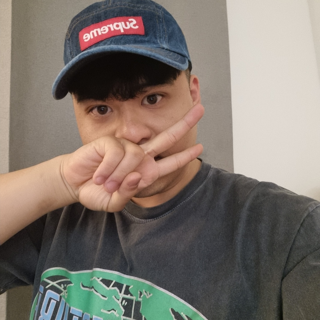 Supreme Washed Chino Twill Camp Cap Denim - 22FW 착용 스타일