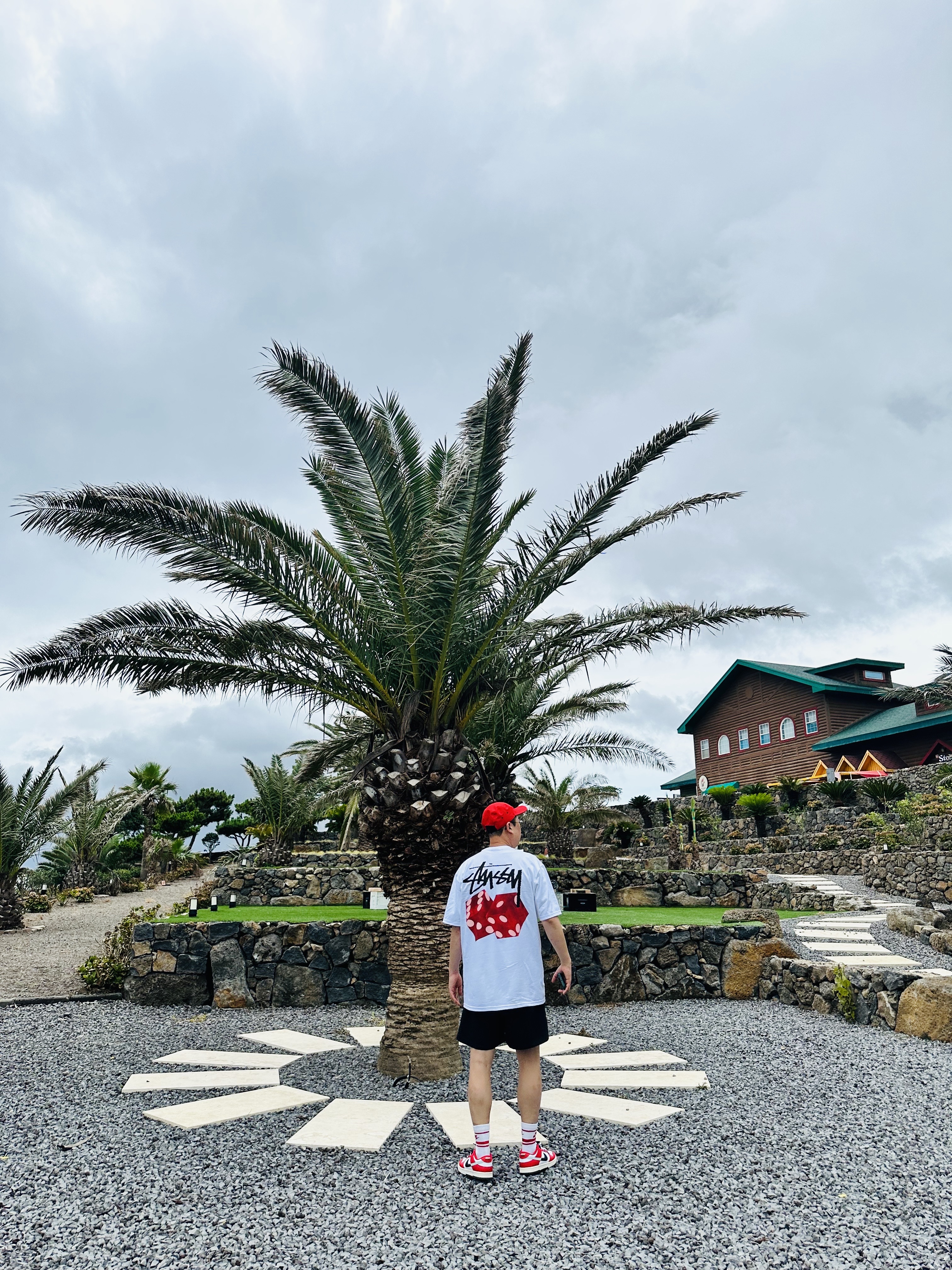 Nike x Undercover NRG AW84 TC Adjustable Cap Red, Stussy Diced Out T-Shirt White 착용 스타일 - 5